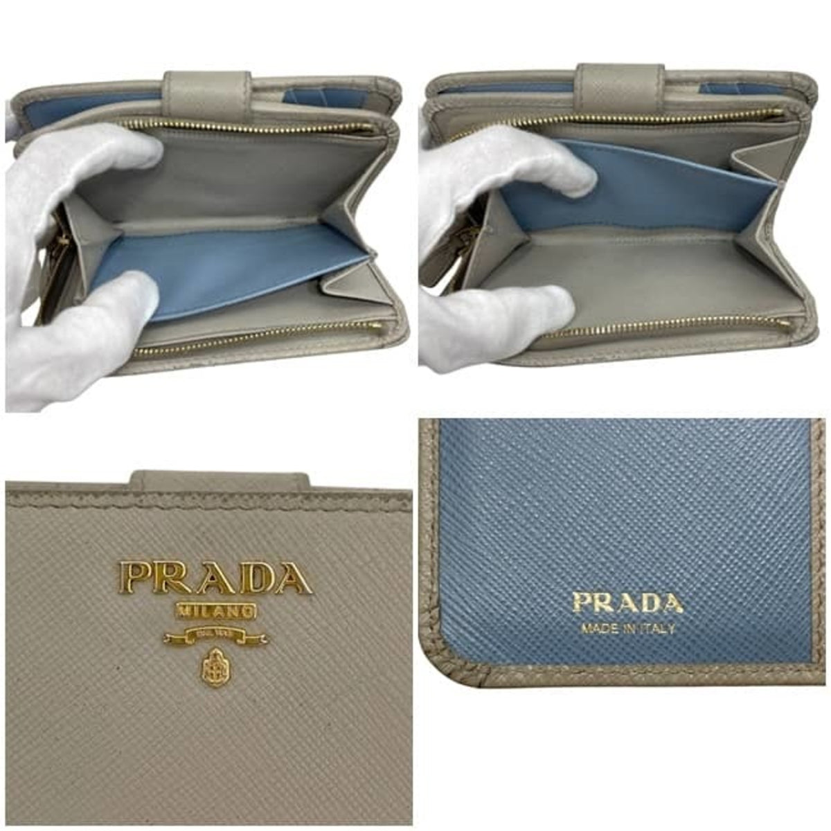 Prada Beige Saffiano Wallet (Bi-Fold) (Pre-Owned)