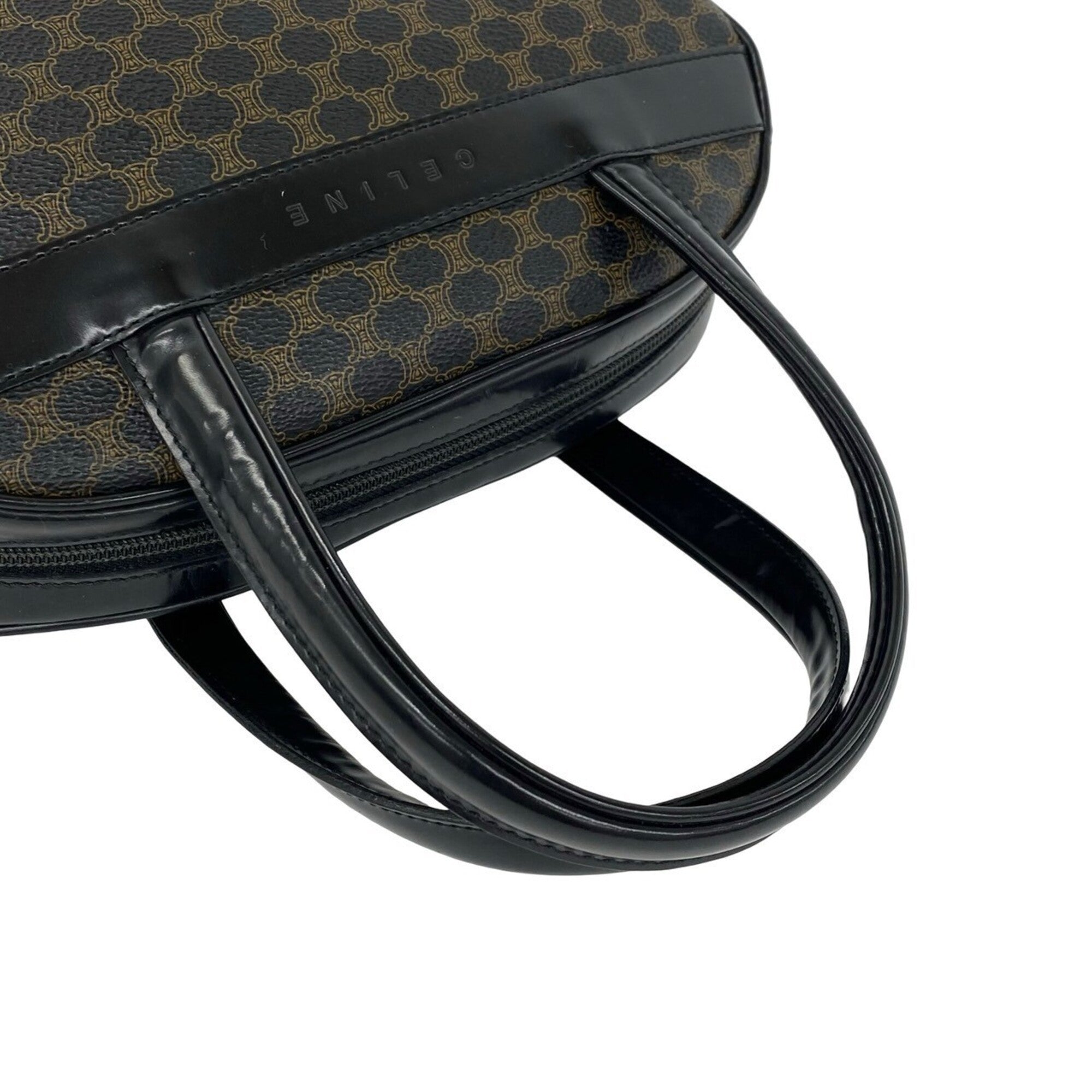 Celine Black Brown Leather Pvc Boston Bag Handbag (Pre-Owned)