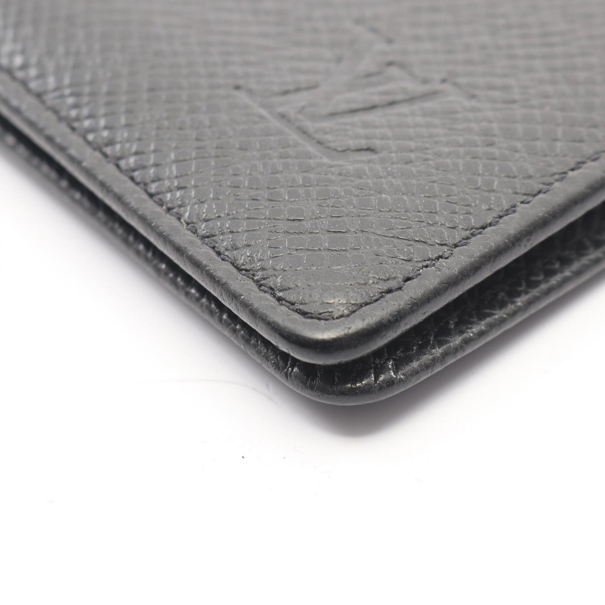 Louis Vuitton Black Leather Long Wallet (Bi-Fold) (Pre-Owned)