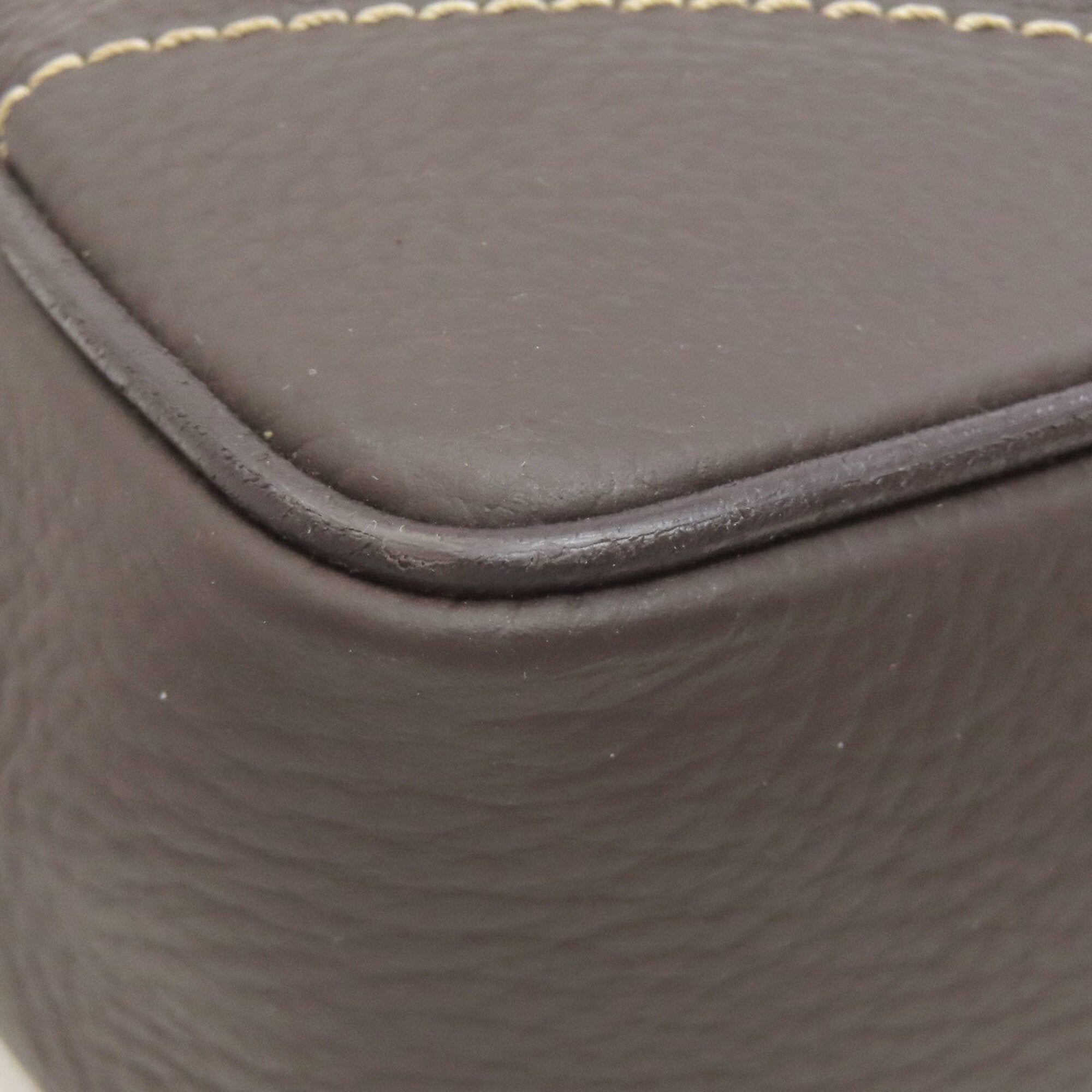 Dunhill Dark Brown Leather Shoulder Bag (Pre-Owned)