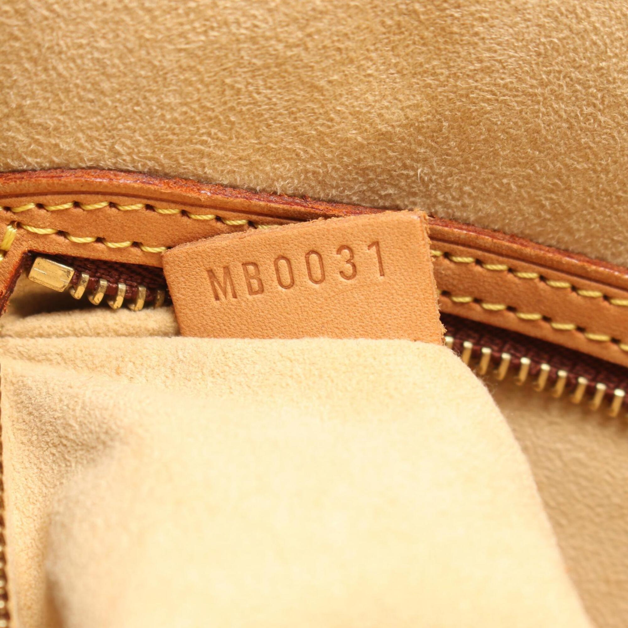 Louis Vuitton Brown Coated Canvas Leather Handbag Shoulder Bag (Pre-Owned)