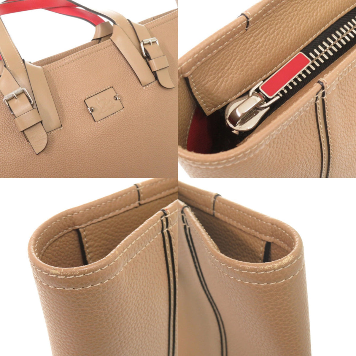 Christian Louboutin Beige Leather Tote Bag (Pre-Owned)