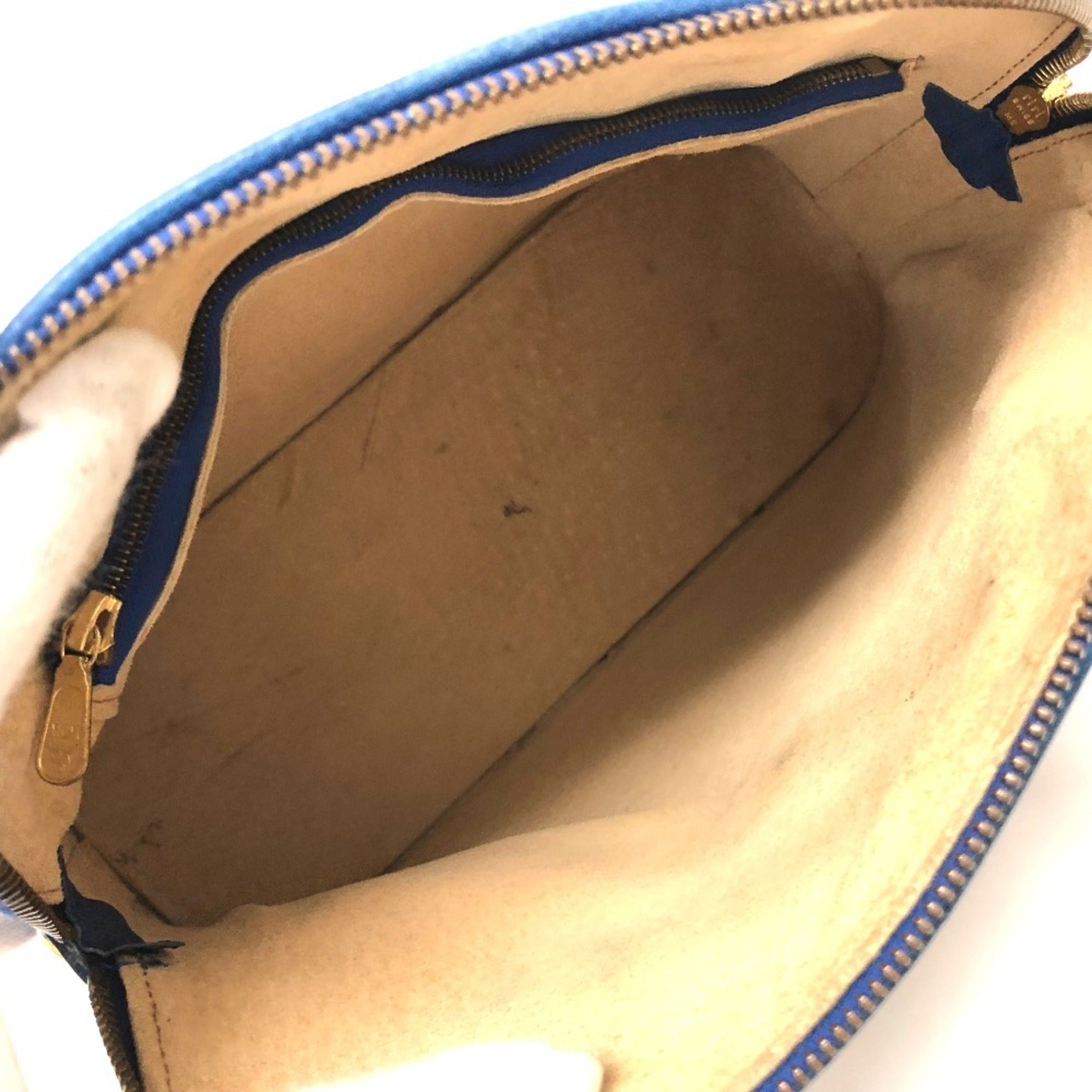 Mcm Blue Leather Handbag Shoulder Bag (Pre-Owned)