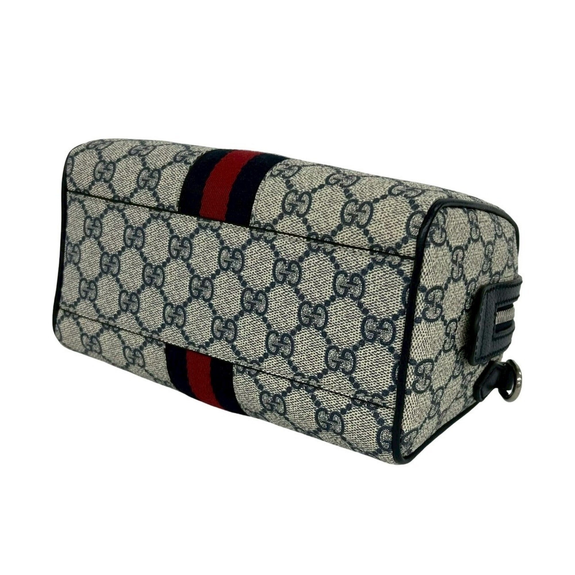 Gucci Navy Red Color Pvc Leather Handbag Shoulder Bag (Pre-Owned)