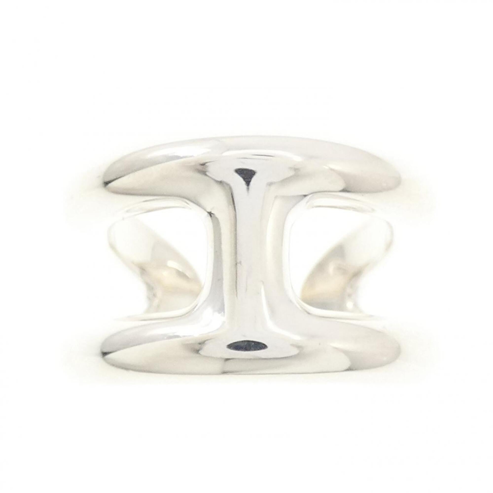 Hermes Silver Silver 925 Band Ring (Pre-Owned)