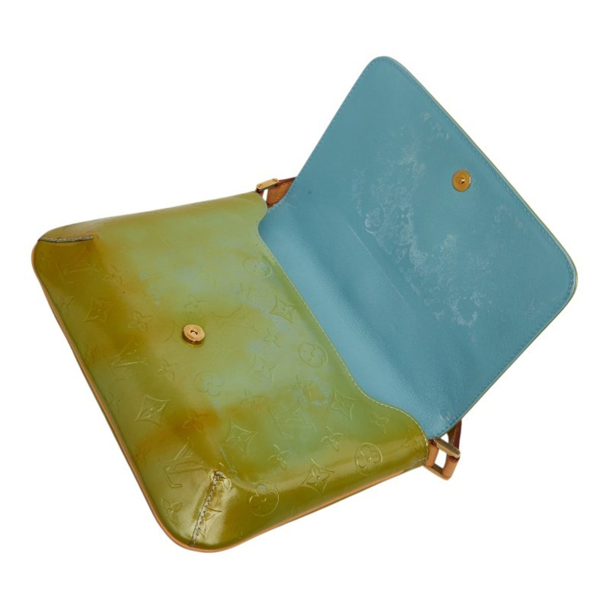 Louis Vuitton Monogram Vernis Baby Blue Green Patent Leather Shoulder Bag (Pre-Owned)