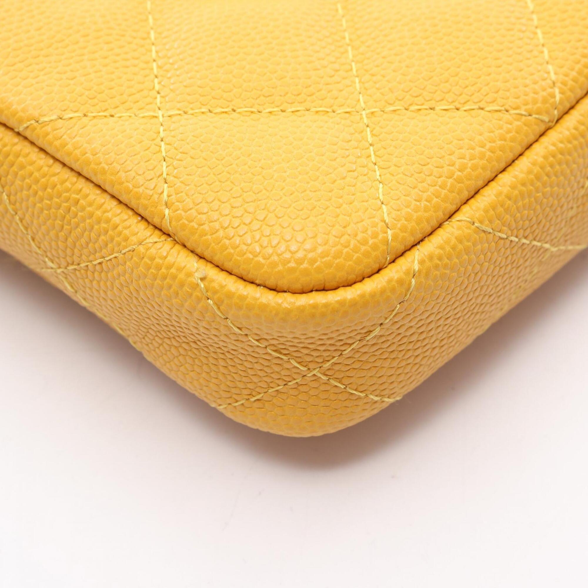Chanel Yellow Grained Calfskin Handbag Shoulder Bag (Pre-Owned)