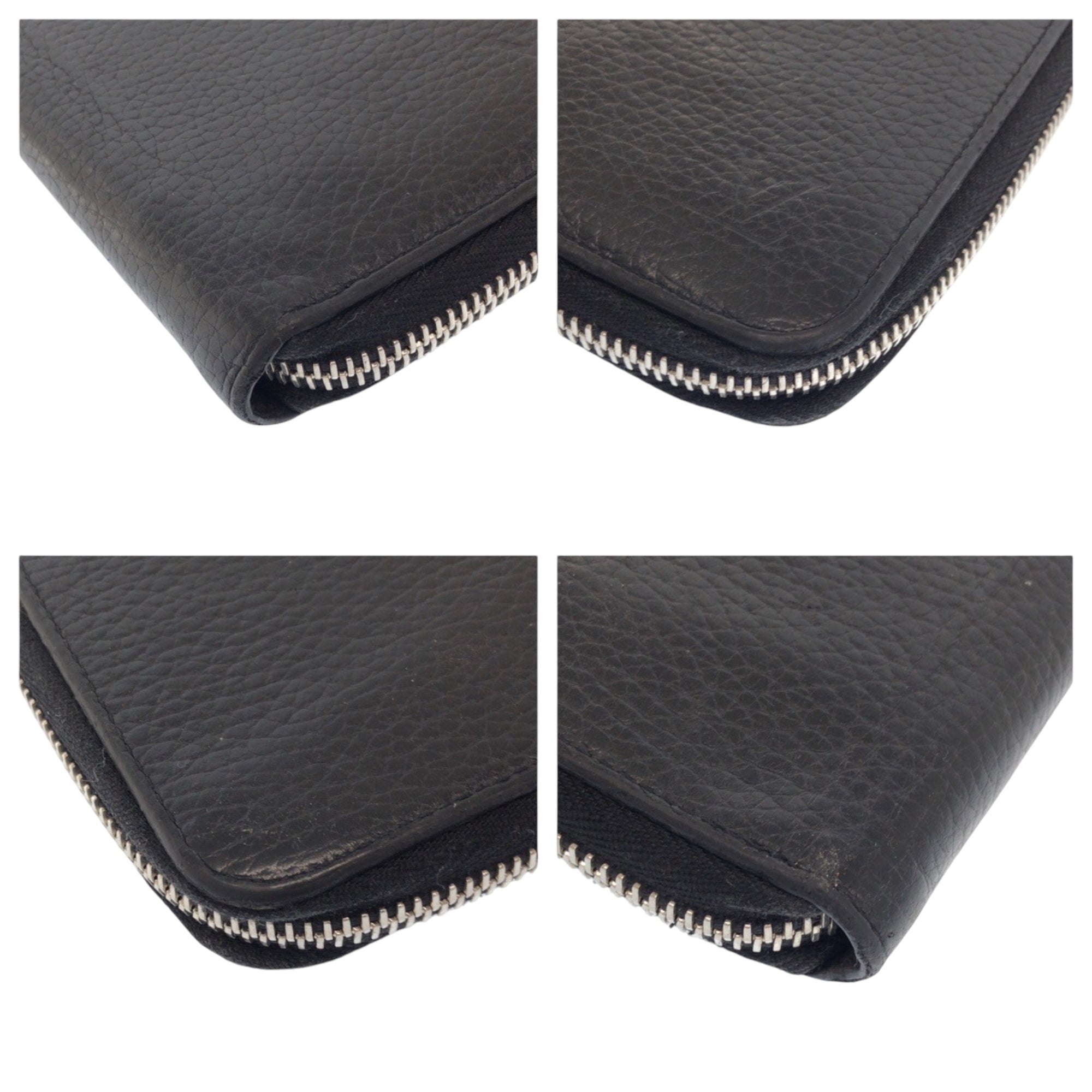 Louis Vuitton Black Leather Long Wallet (Bi-Fold) (Pre-Owned)