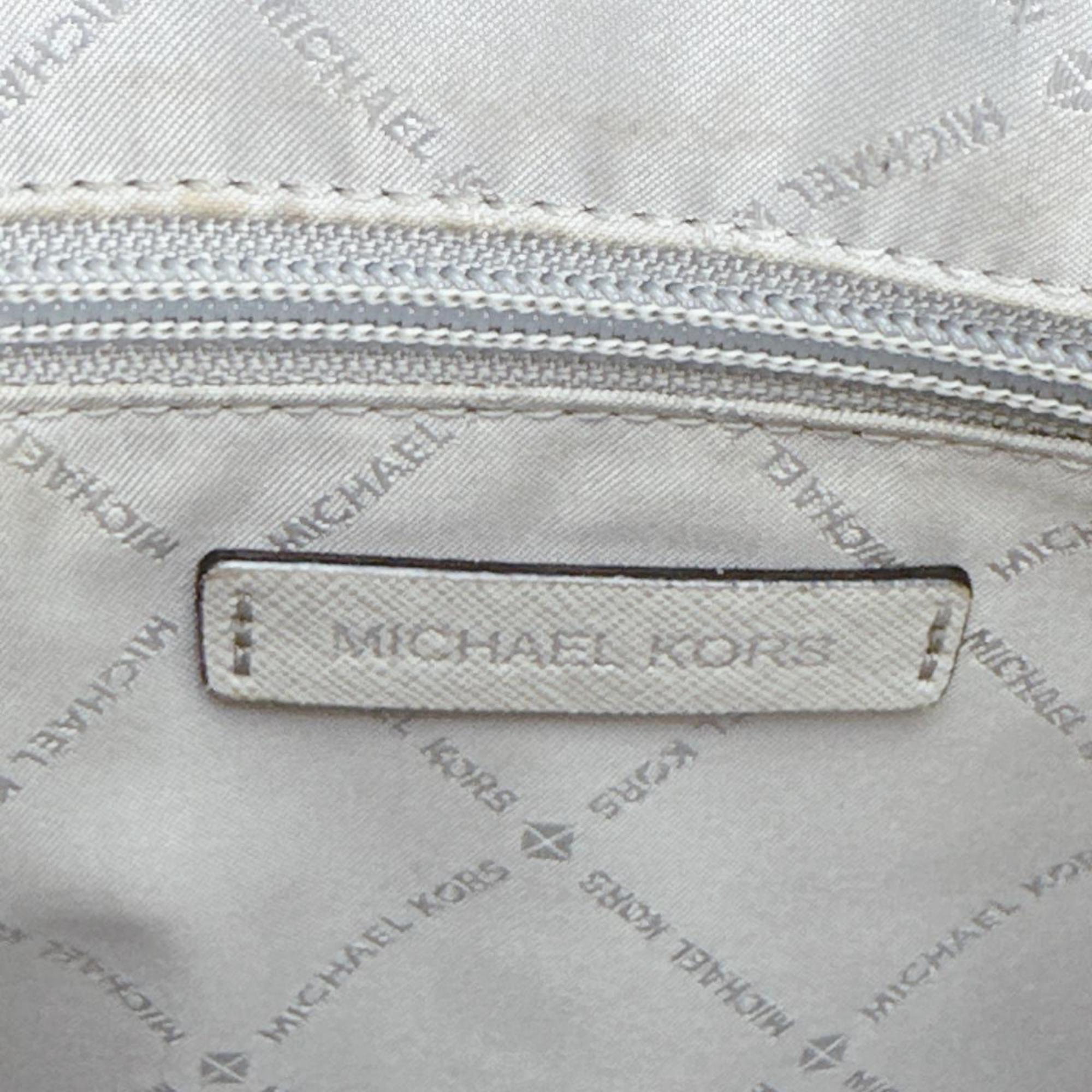 Michael Kors Gray Leather Handbag Tote Bag (Pre-Owned)