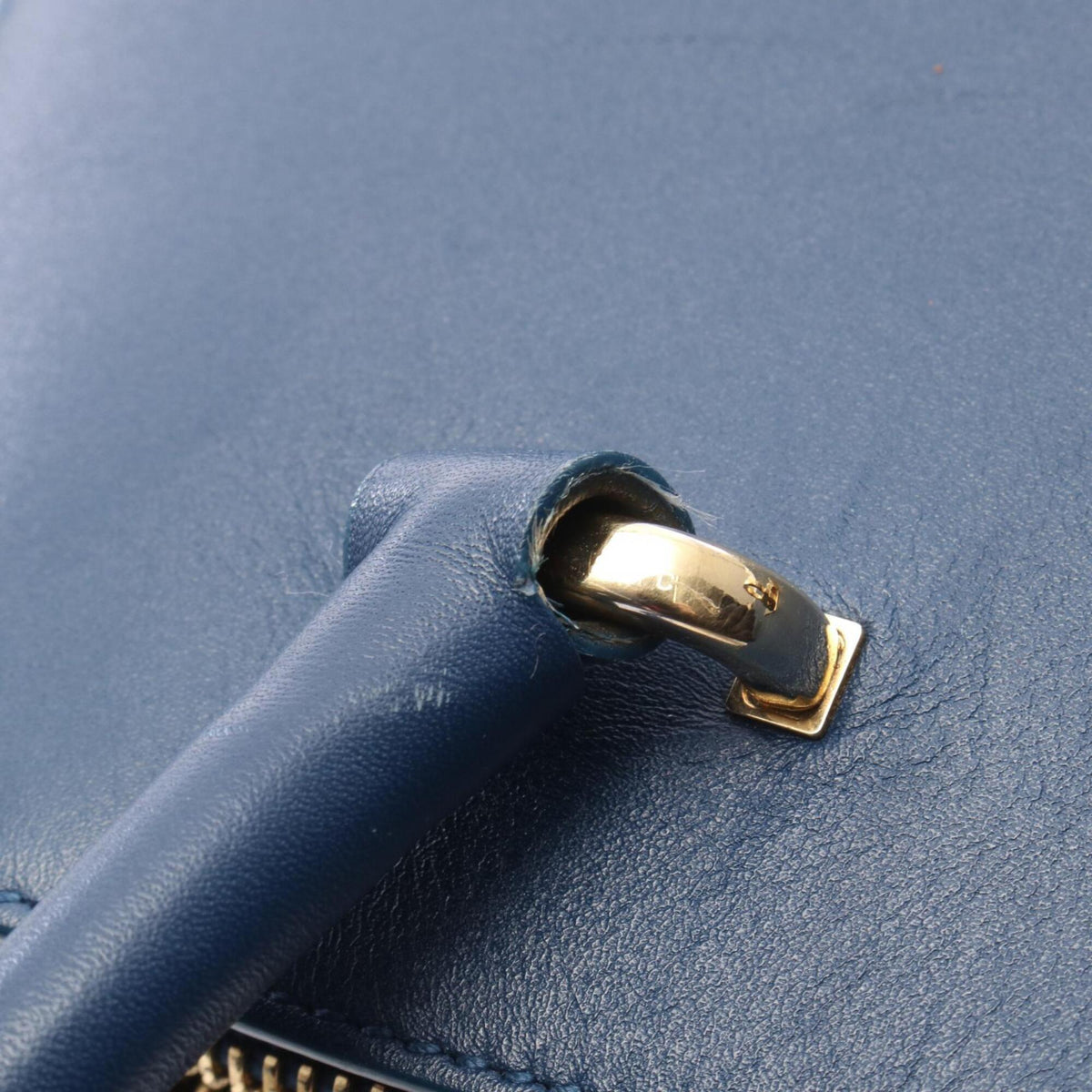 Salvatore Ferragamo Blue Leather Handbag Tote Bag (Pre-Owned)