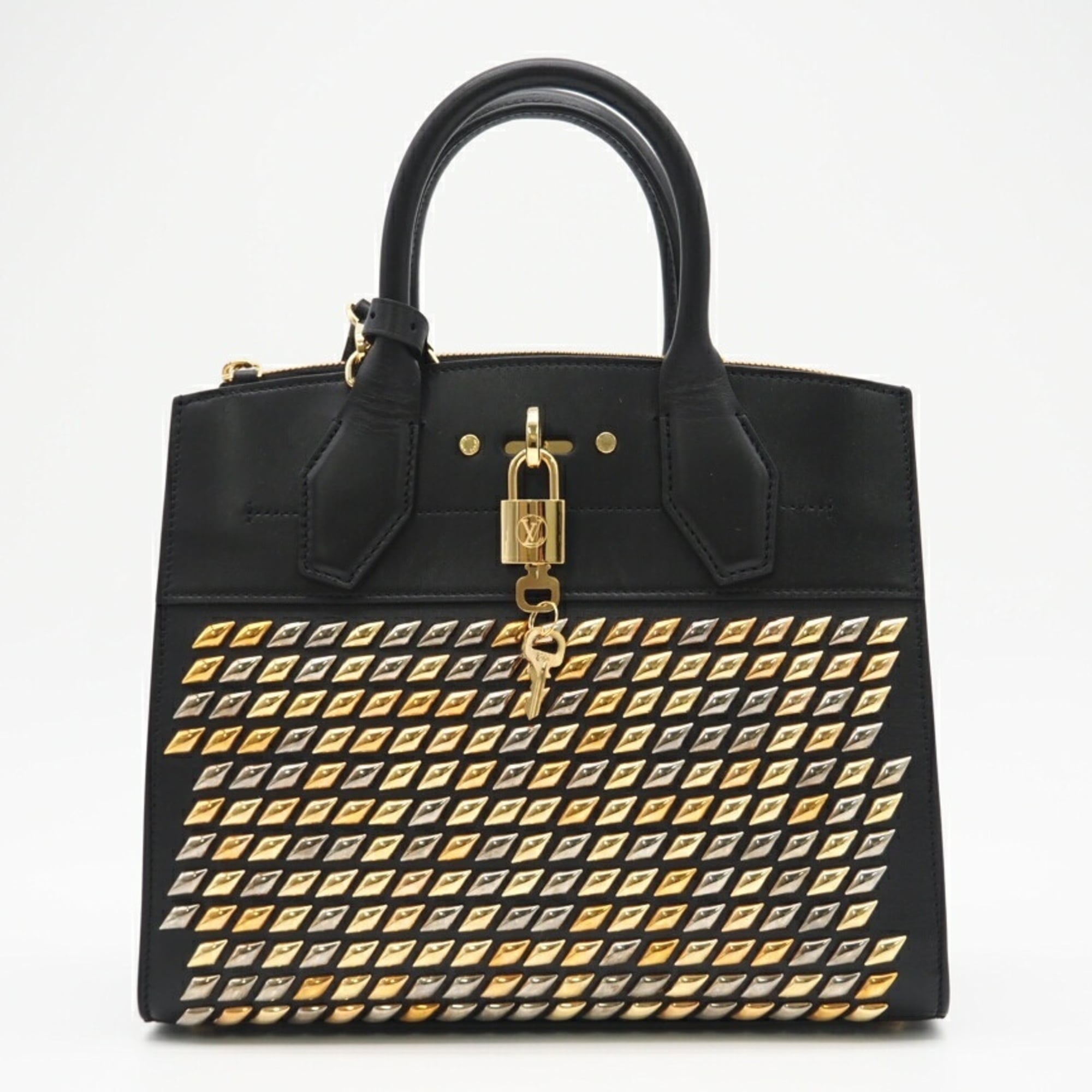 Louis Vuitton Black Gold Leather Shoulder Bag (Pre-Owned)