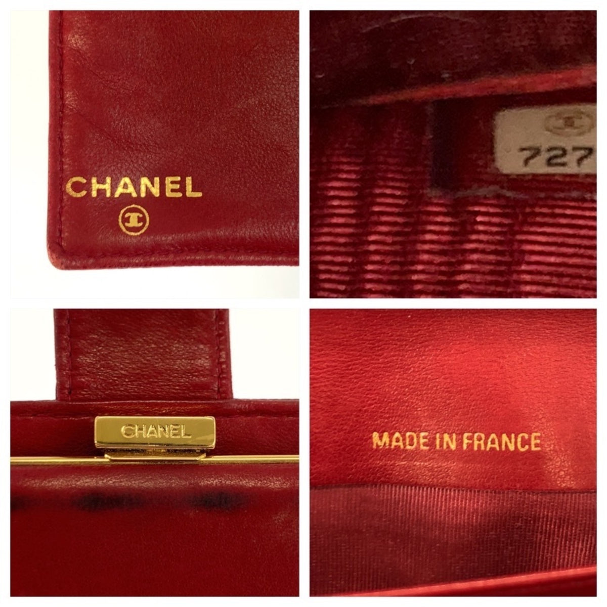 Chanel Wine Leather Wallet (Bi-Fold) (Pre-Owned)