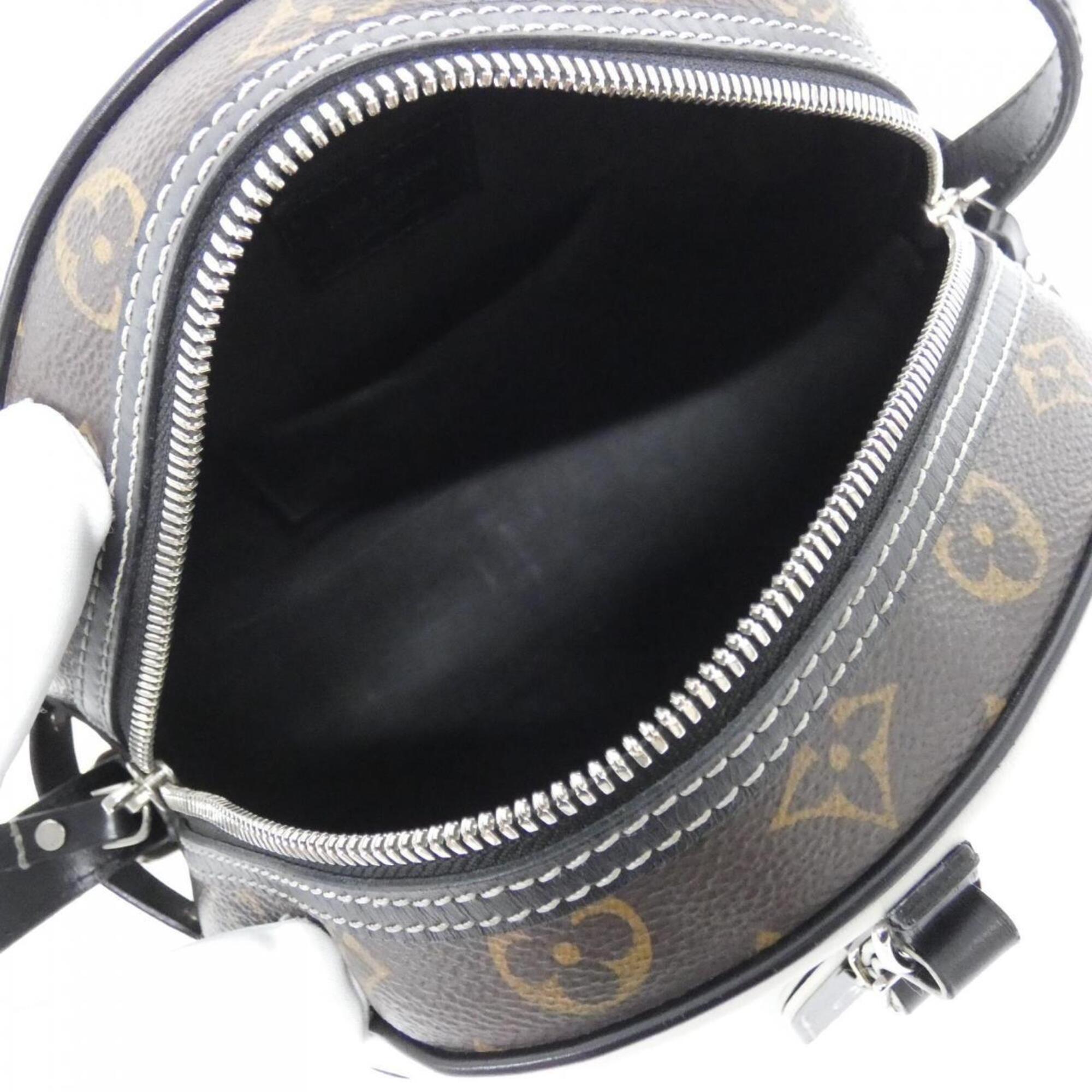 Louis Vuitton Blanc Leather Coated Canvas Shoulder Bag (Pre-Owned)