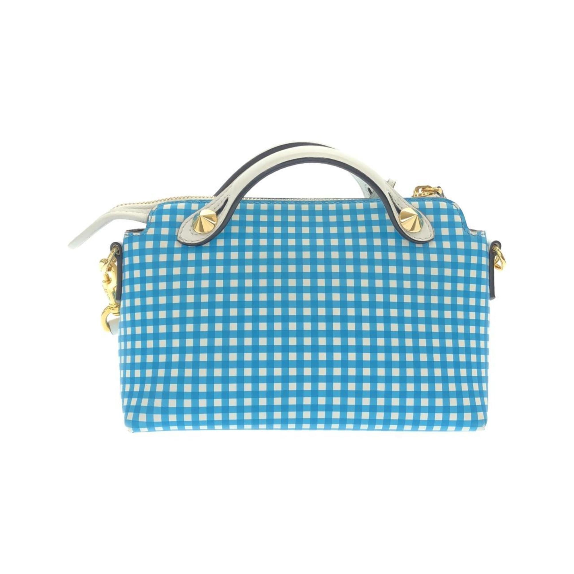 Fendi Blue White Leather Handbag (Pre-Owned)