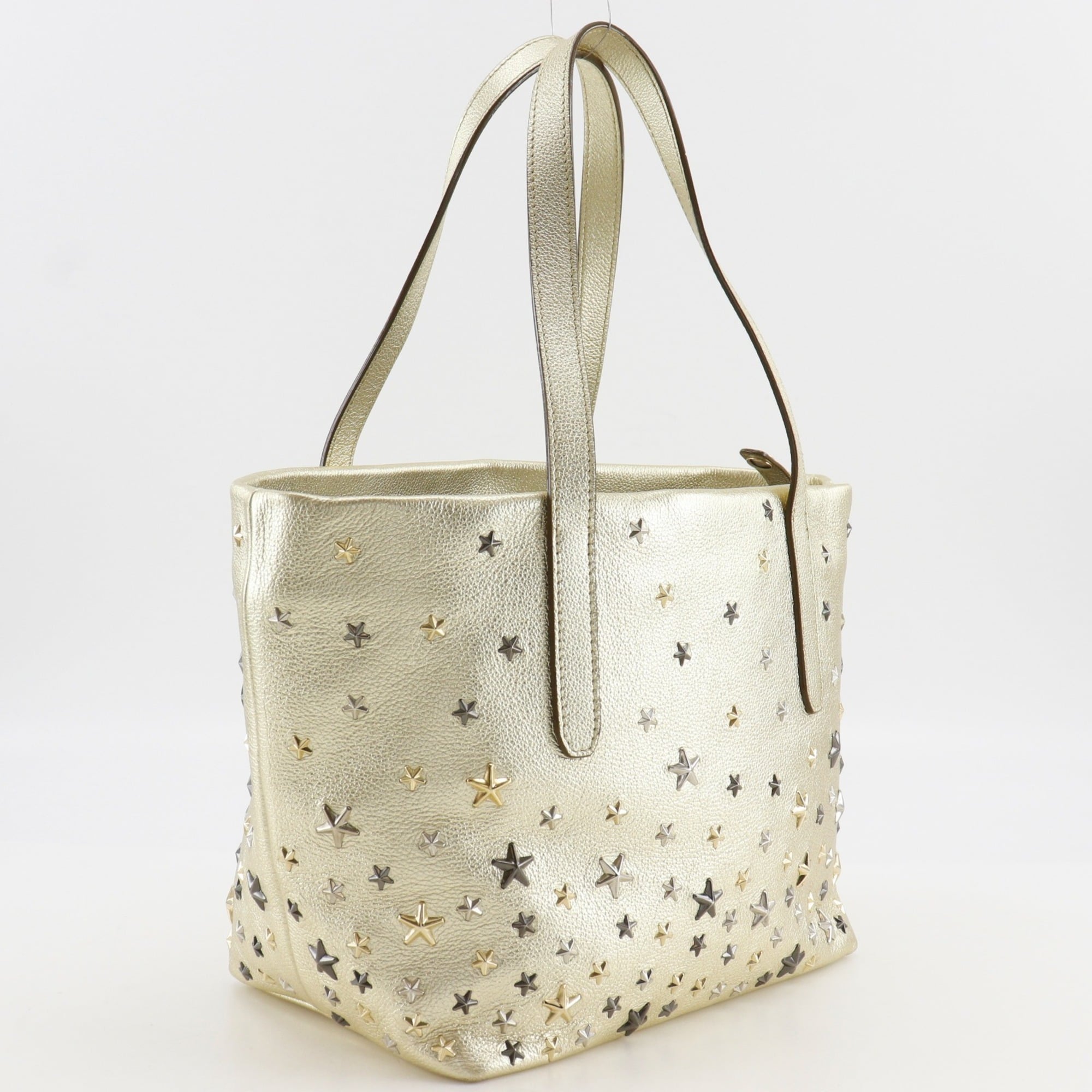 Jimmy Choo Silver Leather Tote Bag (Pre-Owned)