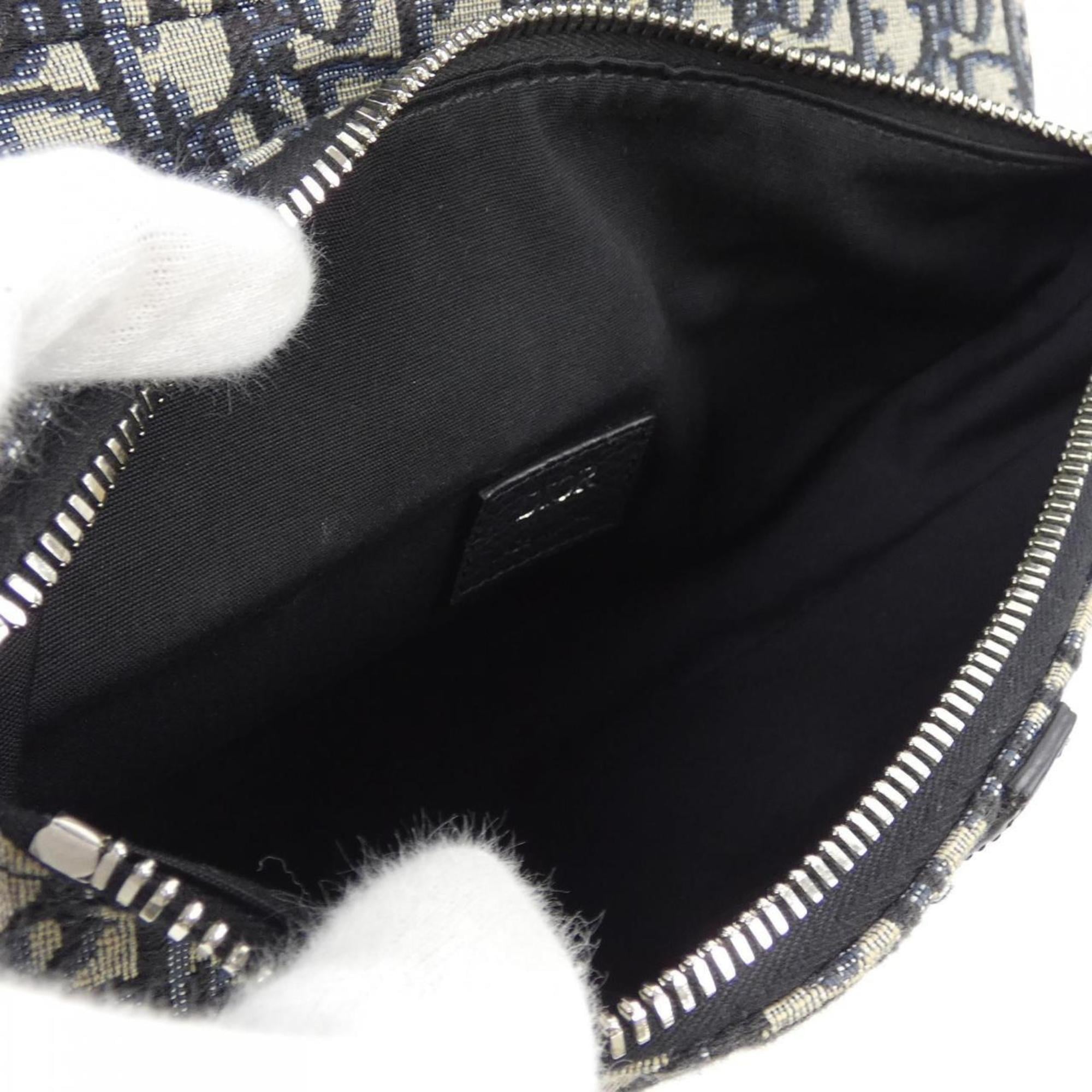 Christian Dior Beige Black Handbag Saddle Bag (Pre-Owned)