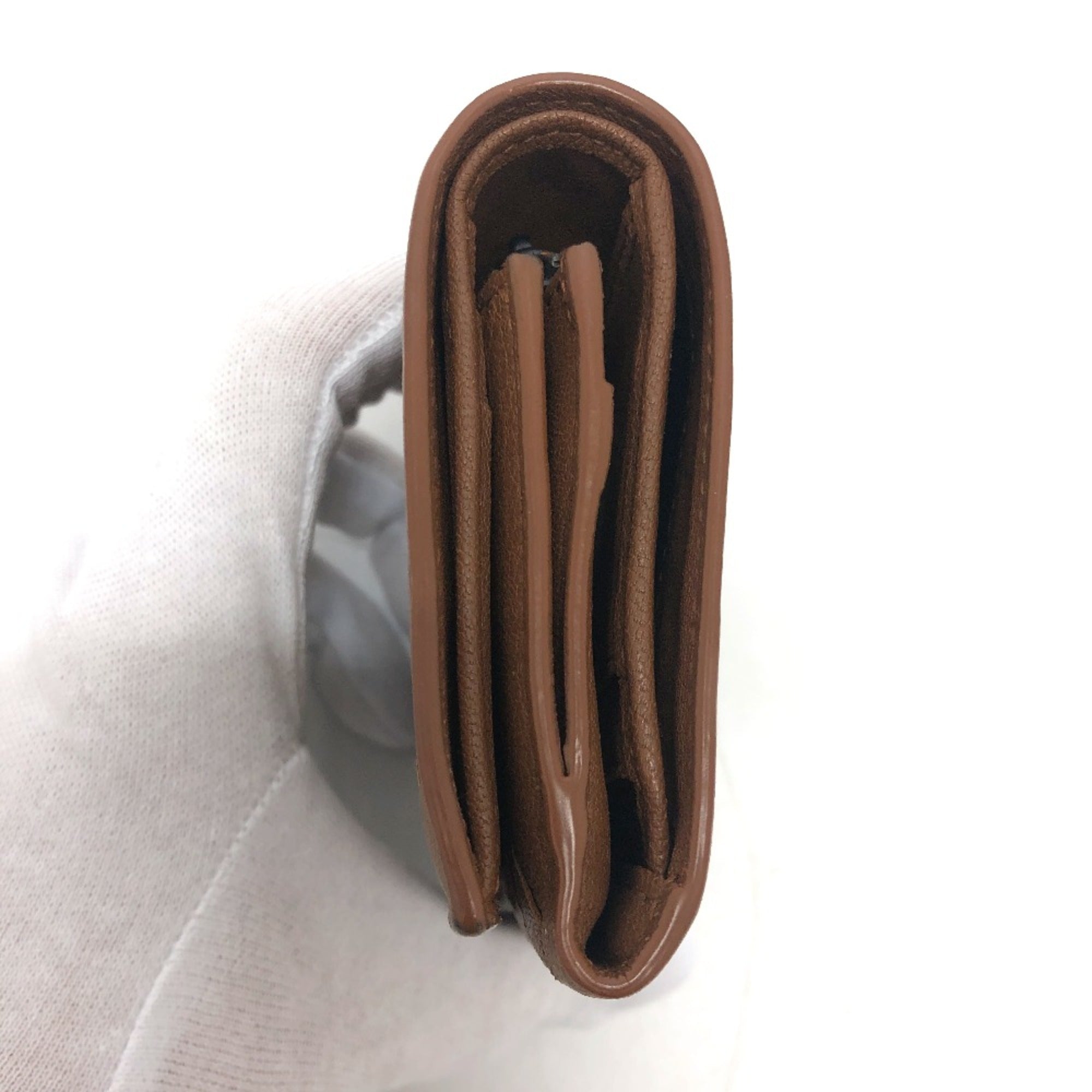 Bottega Veneta Brown Leather Wallet (Tri-Fold) (Pre-Owned)