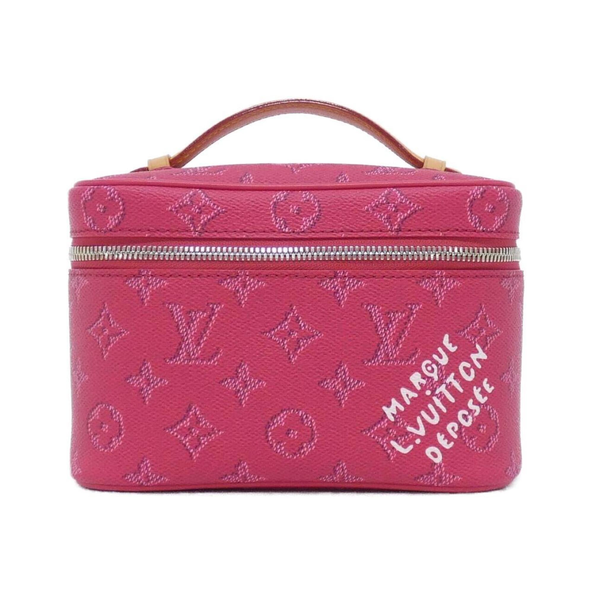 Louis Vuitton Red Color Coated Canvas Handbag (Pre-Owned)