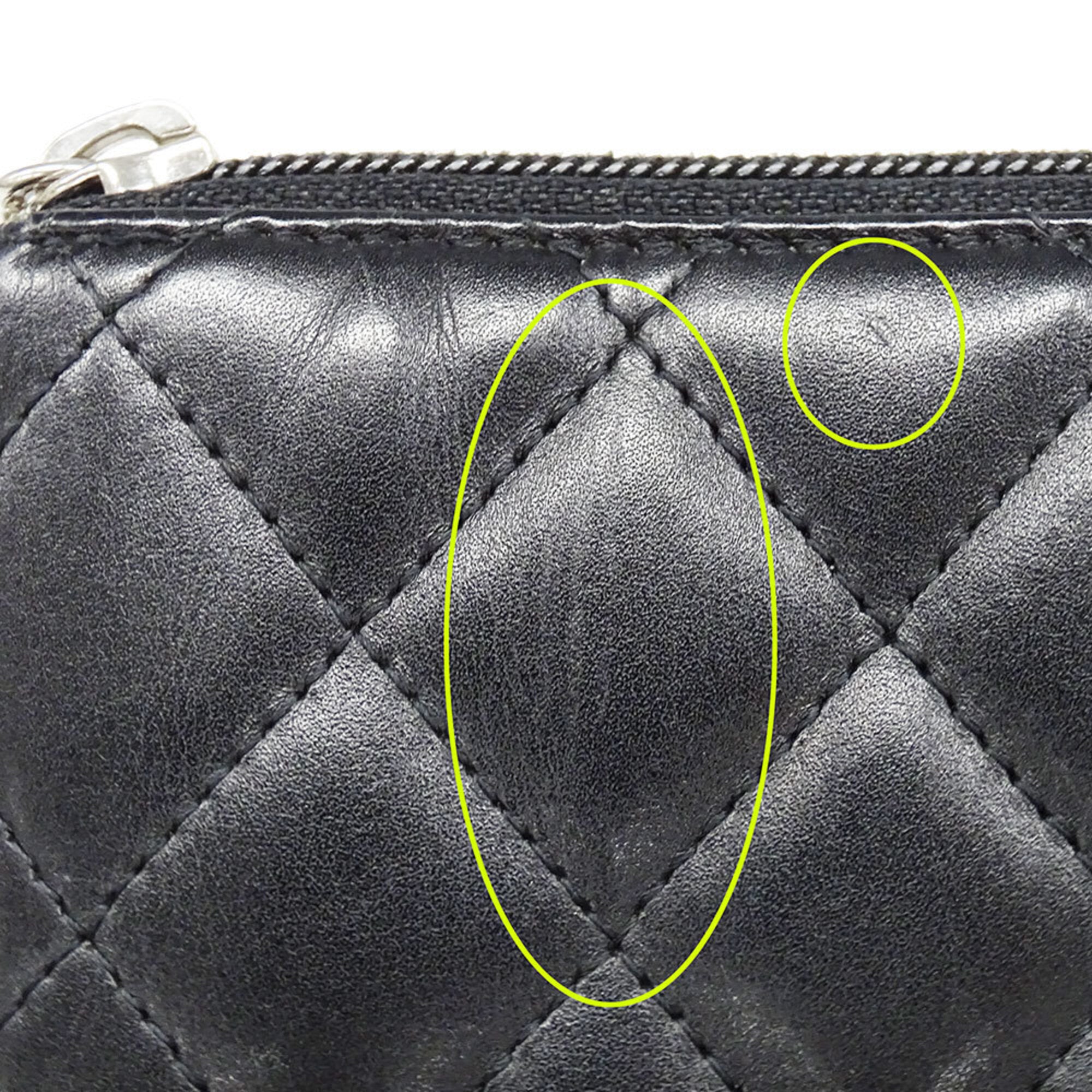 Chanel Cambon Black Leather Long Wallet (Bi-Fold) (Pre-Owned)