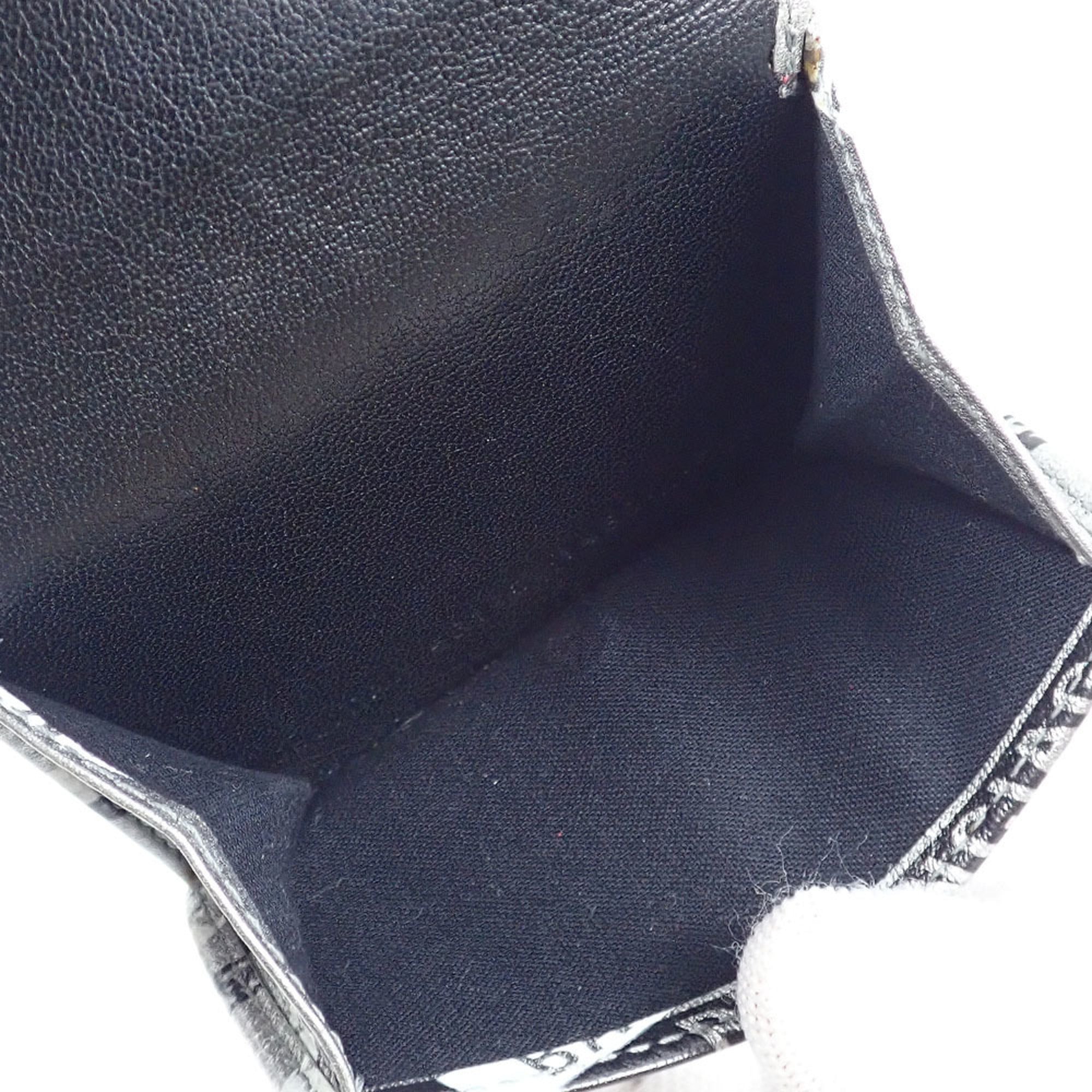 Balenciaga Silver Black Leather Wallet (Tri-Fold) (Pre-Owned)