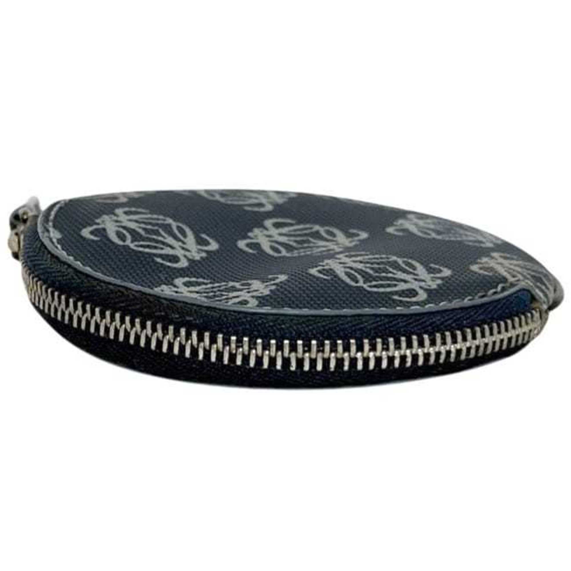 Loewe Navy Pvc Leather Coin Purse/Coin Case (Pre-Owned)