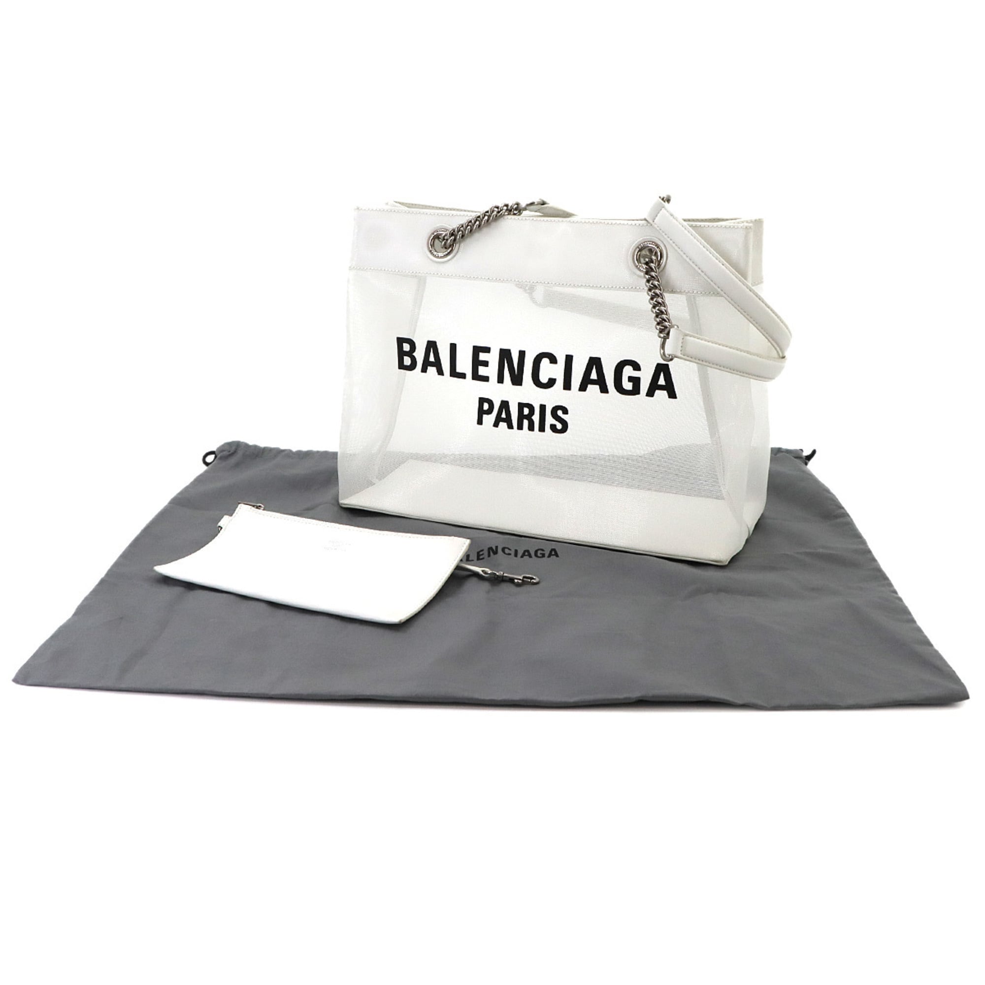 Balenciaga White Mesh Leather Tote Bag (Pre-Owned)