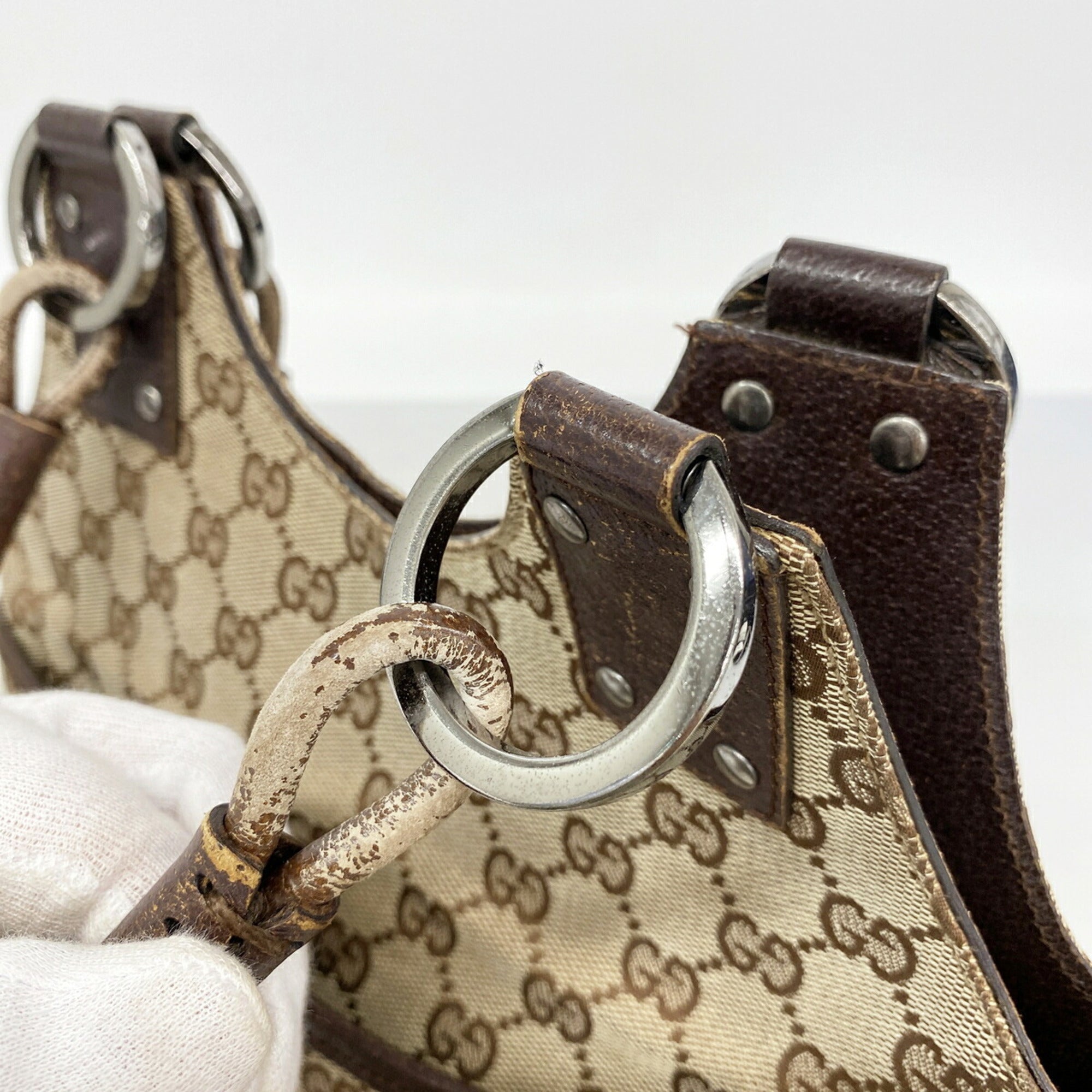 Gucci Beige Canvas Handbag (Pre-Owned)