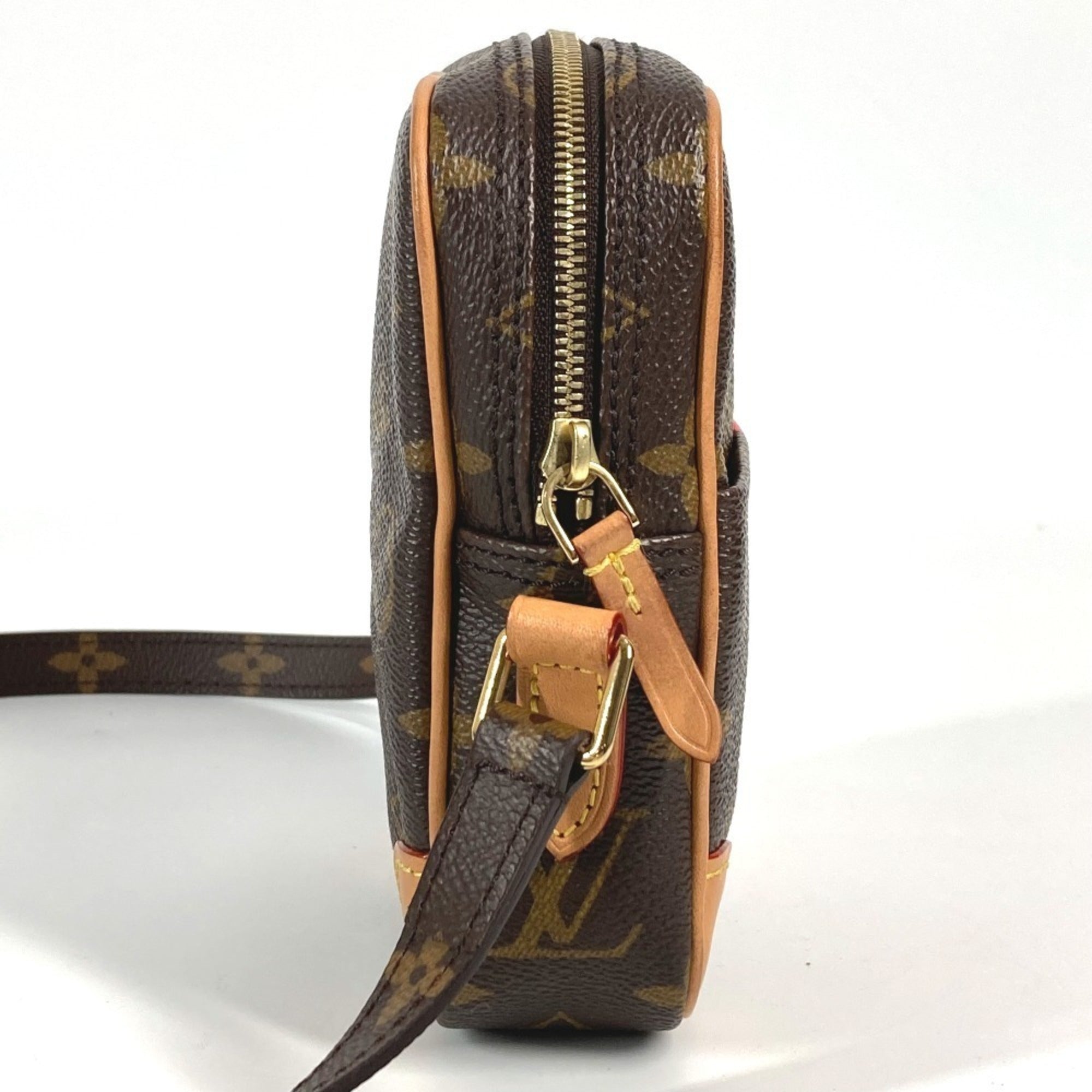 Louis Vuitton Brown Monogram Red Color Monogram Pochette Shoulder Bag (Pre-Owned)