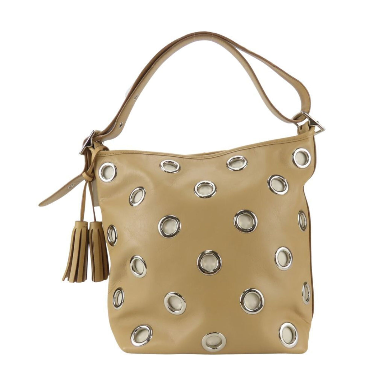 Coach Beige Leather Shoulder Bag (Pre-Owned)