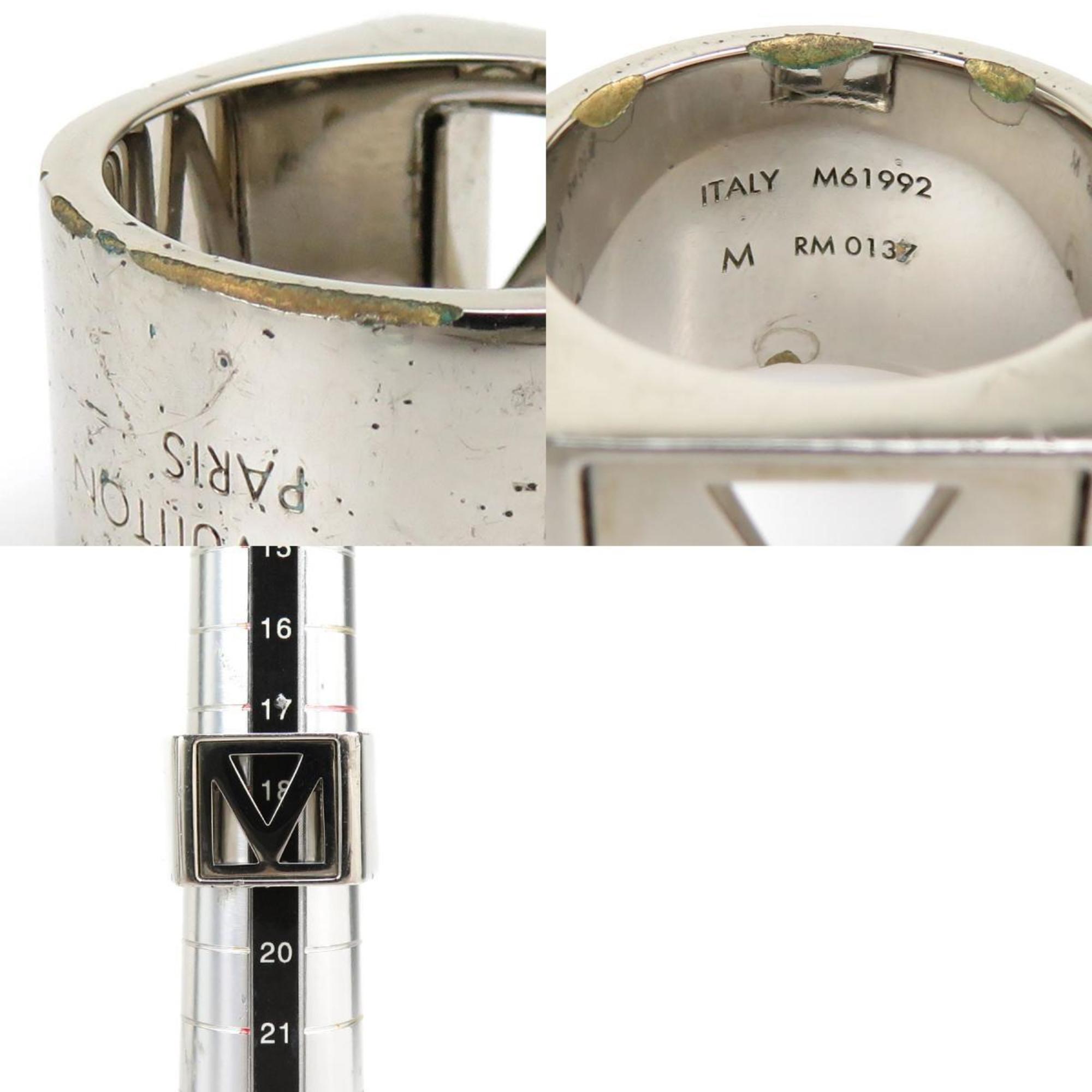 Louis Vuitton Silver Metal Band Ring (Pre-Owned)