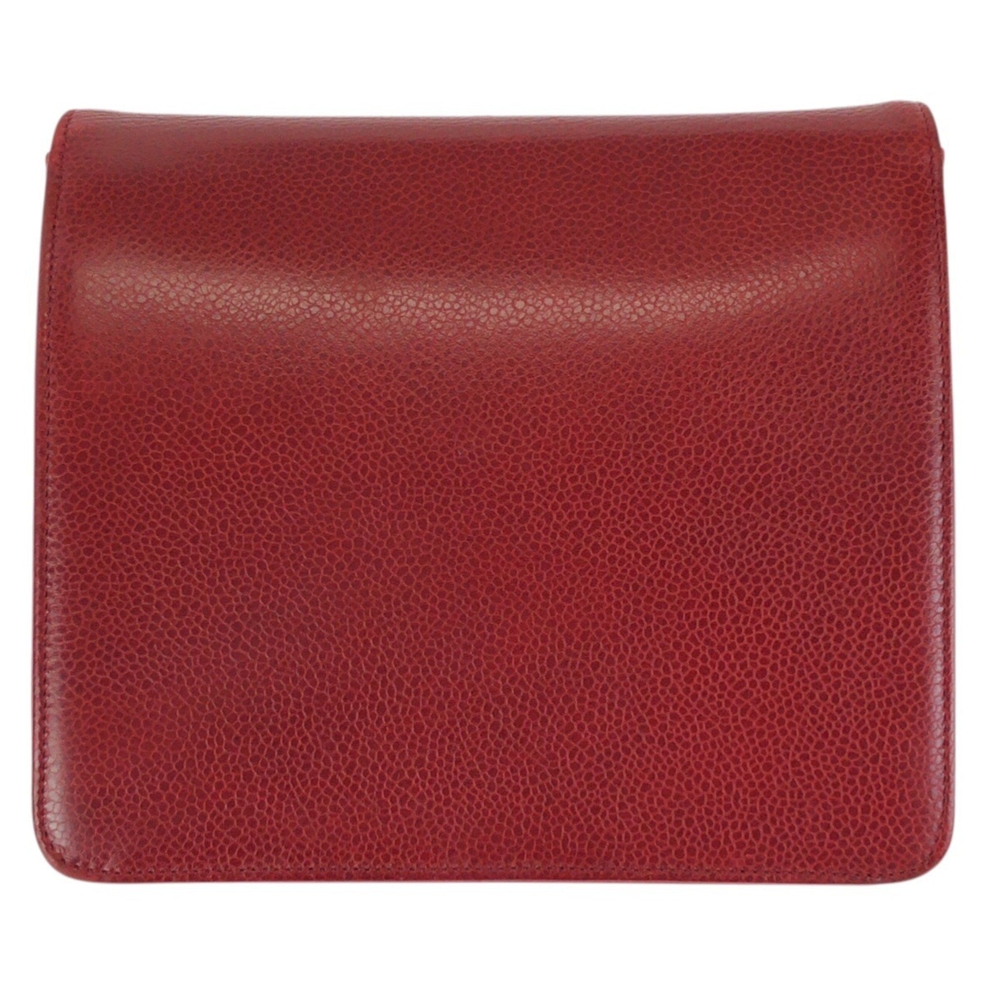 Christian Dior Red Color Leather Pochette Shoulder Bag (Pre-Owned)