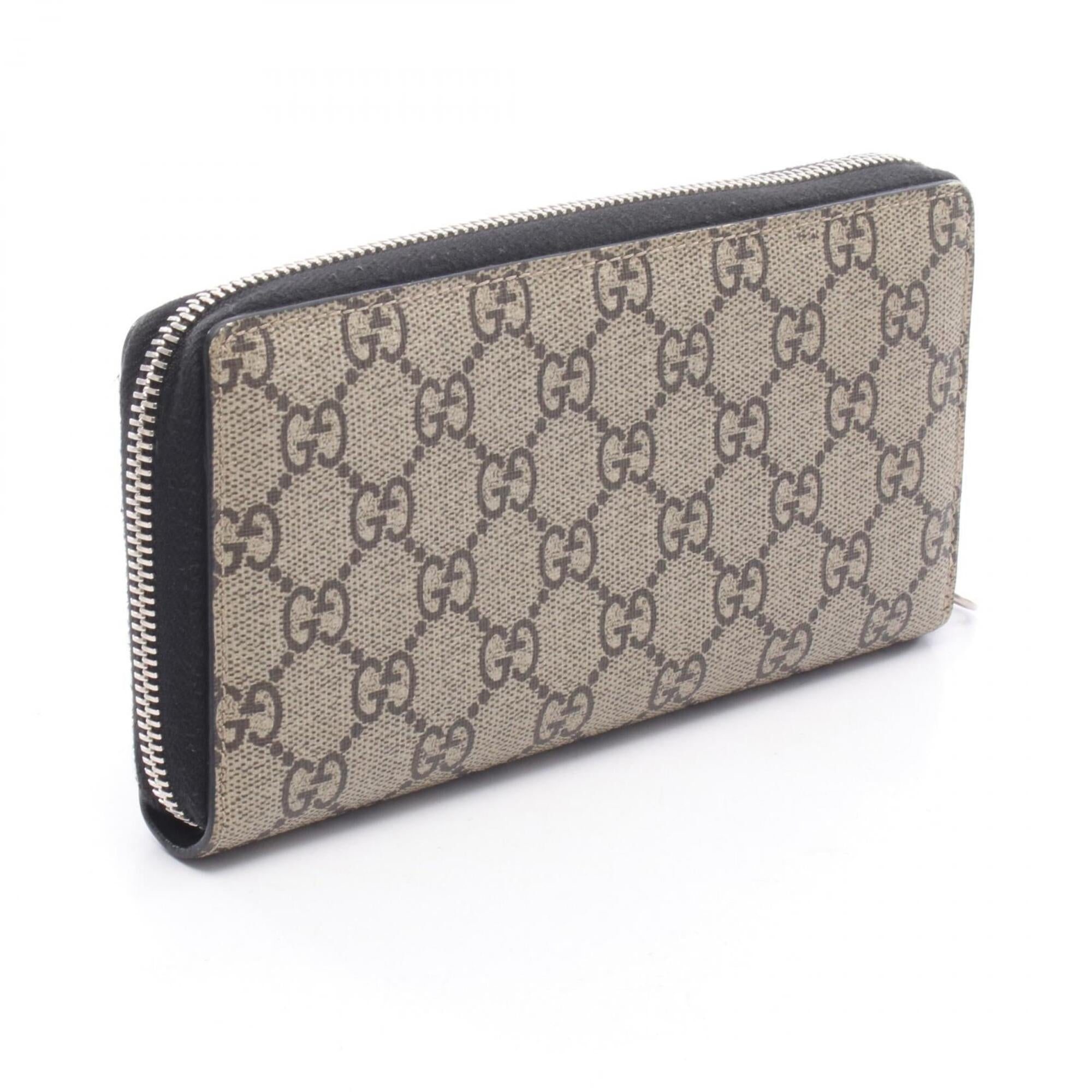 Gucci Beige Brown Multi-Color Gg Supreme Leather Long Wallet (Bi-Fold) (Pre-Owned)