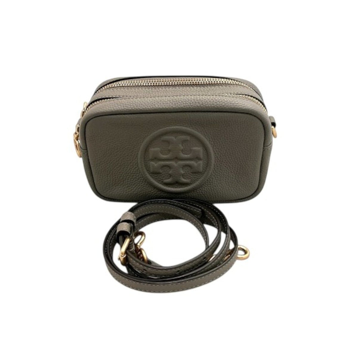 Tory Burch Gray Leather Shoulder Bag (Pre-Owned)