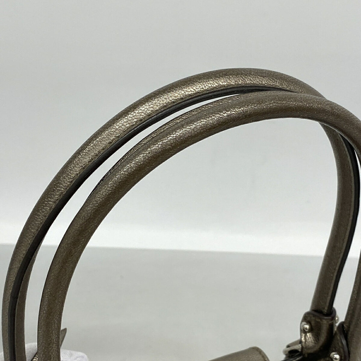 Salvatore Ferragamo Metallic Brown Leather Handbag (Pre-Owned)