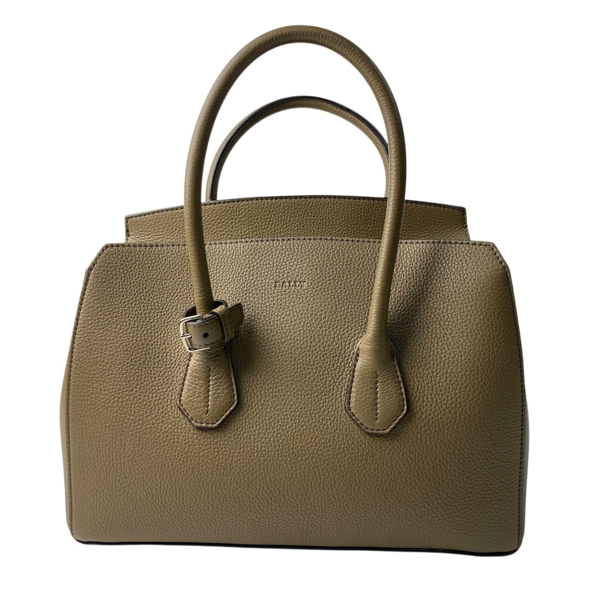 Bally Grayish Leather Handbag (Pre-Owned)