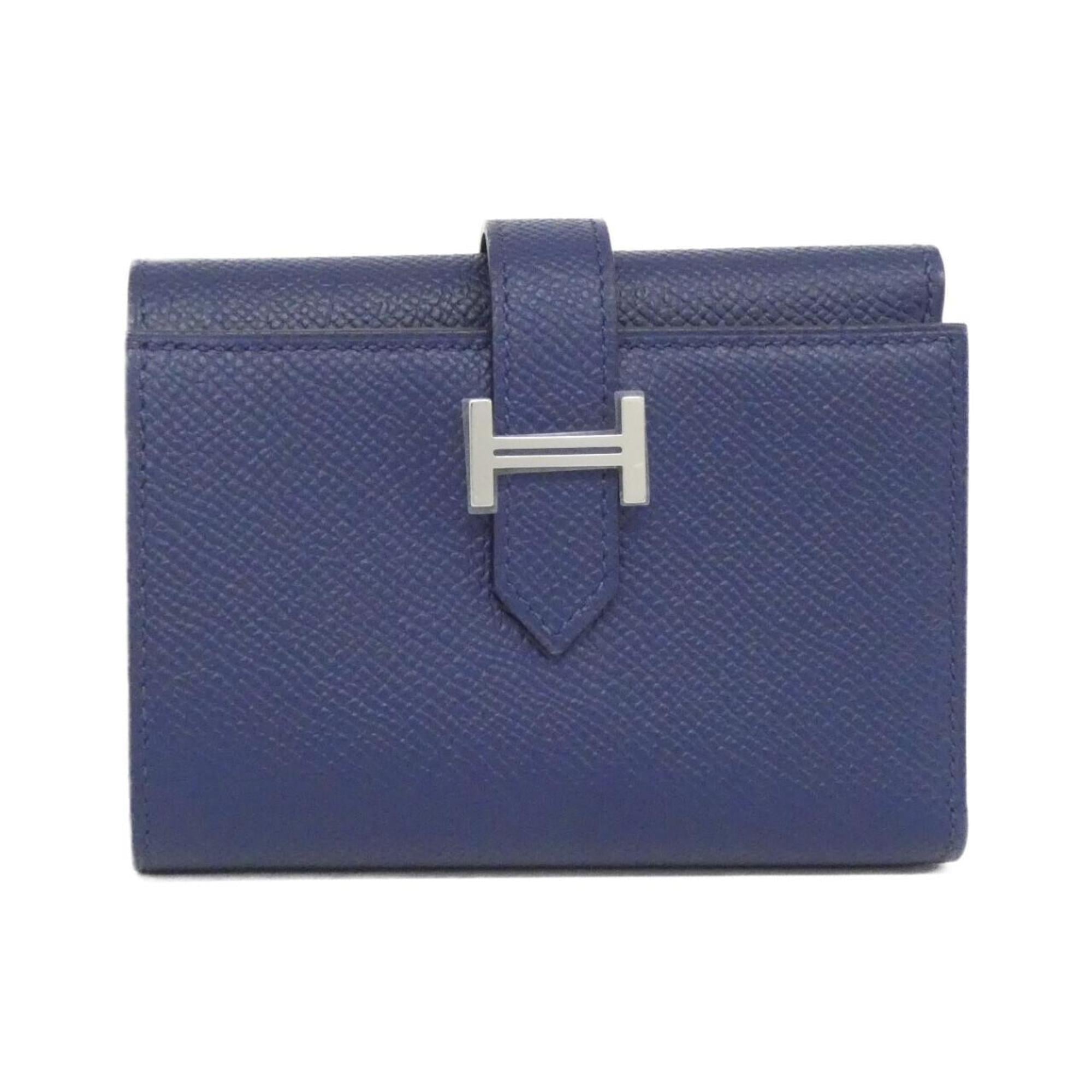 Hermes Blue Navy Epsom Leather Wallet (Tri-Fold) (Pre-Owned)