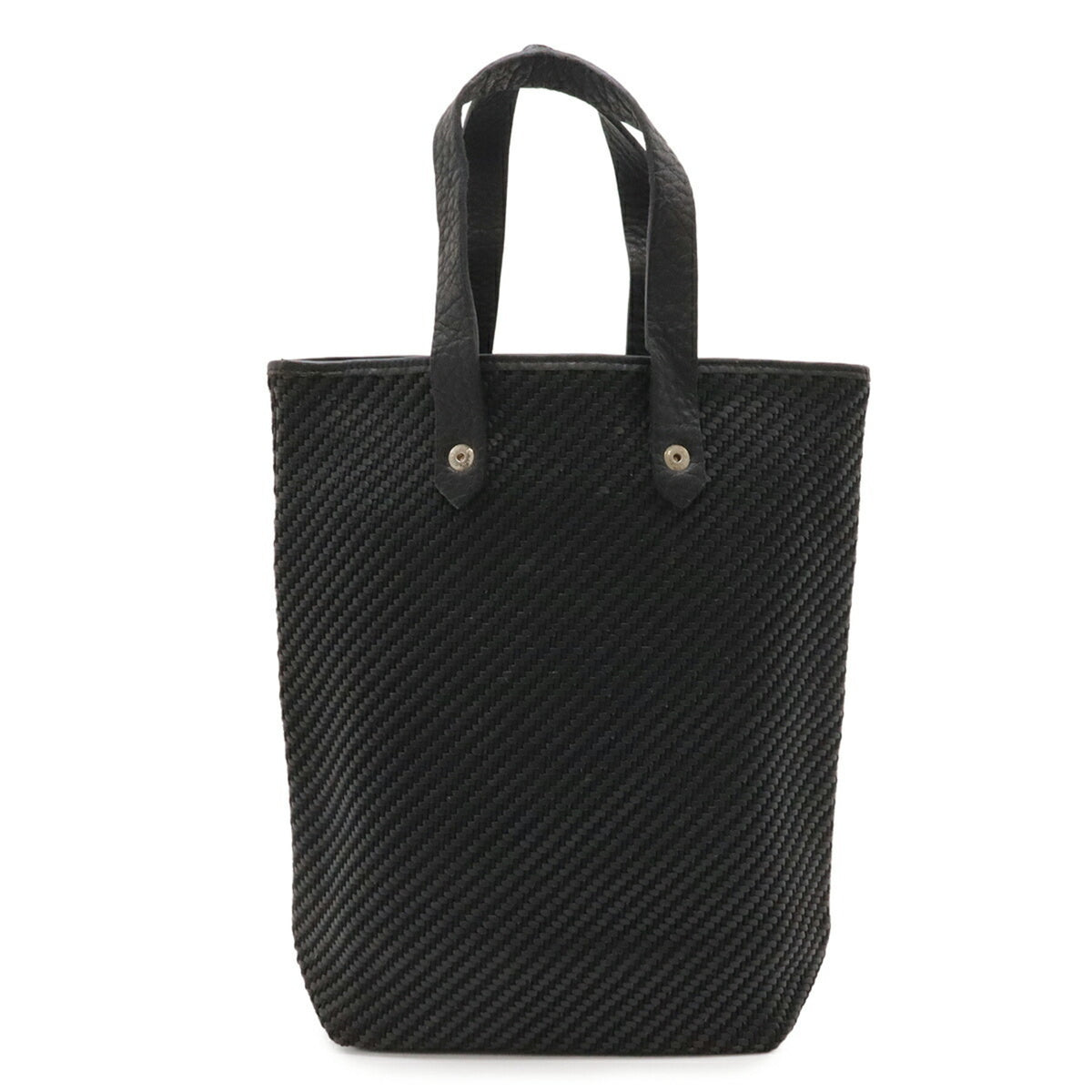 Hermes Black Polyester Leather Handbag Tote Bag (Pre-Owned)