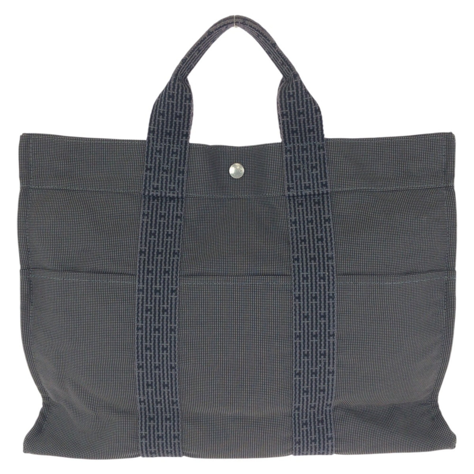 Hermes Gray Polyamide Polyester Handbag Tote Bag (Pre-Owned)