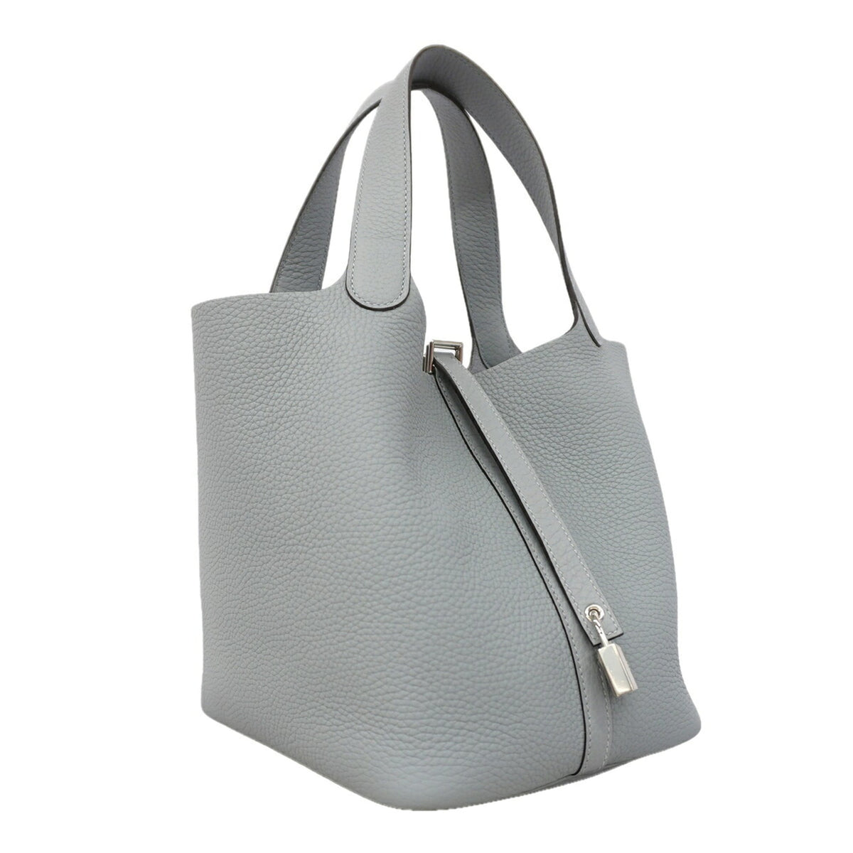 Hermes Gray Taurillon Clemence Leather Handbag (Pre-Owned)