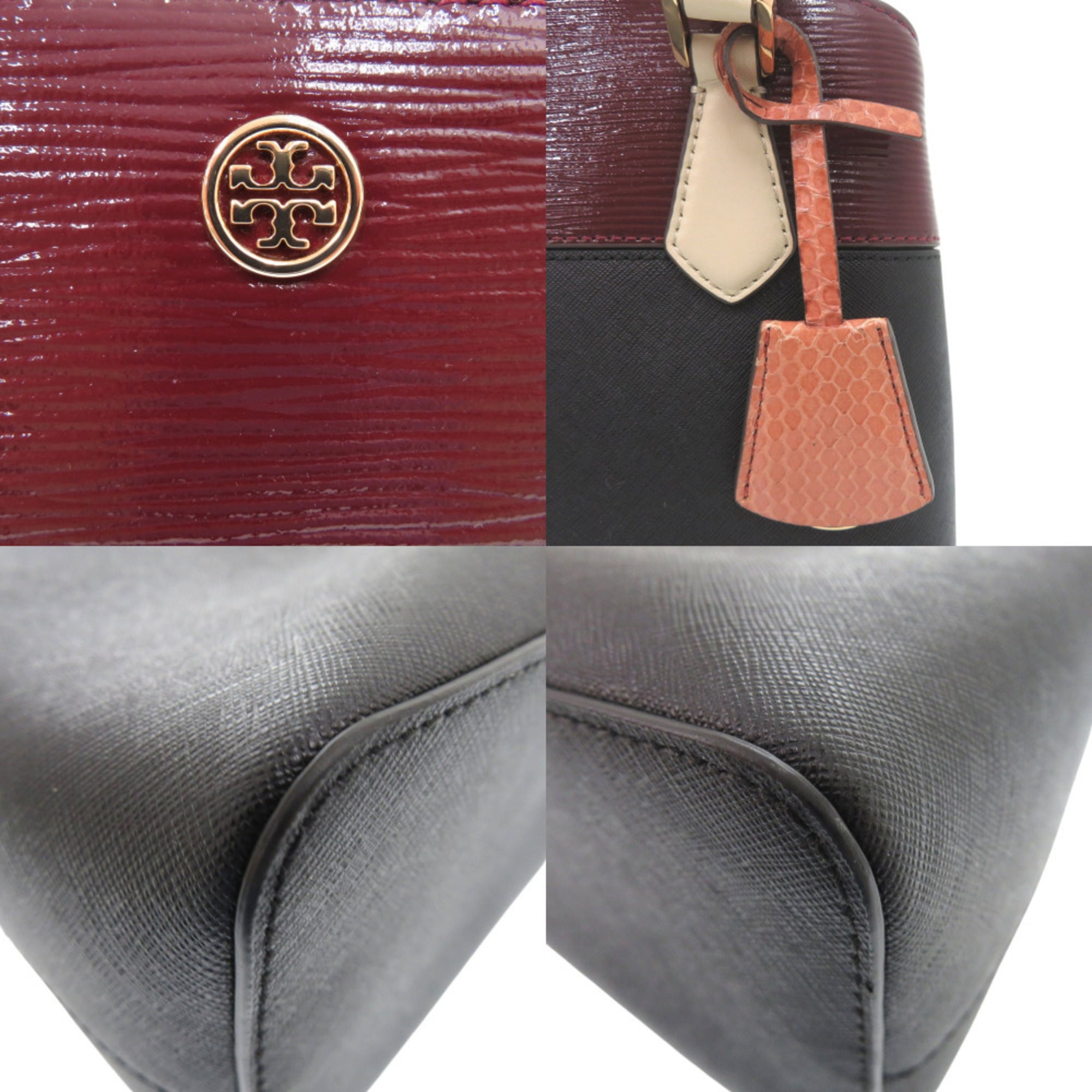 Tory Burch Black Leather Handbag Shoulder Bag (Pre-Owned)
