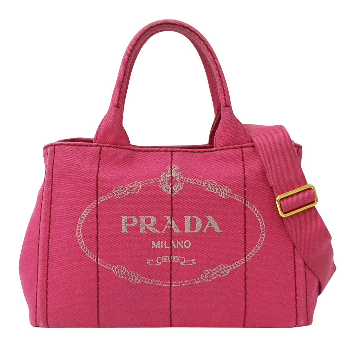 Prada Pink Canvas Handbag Shoulder Bag Tote Bag (Pre-Owned)