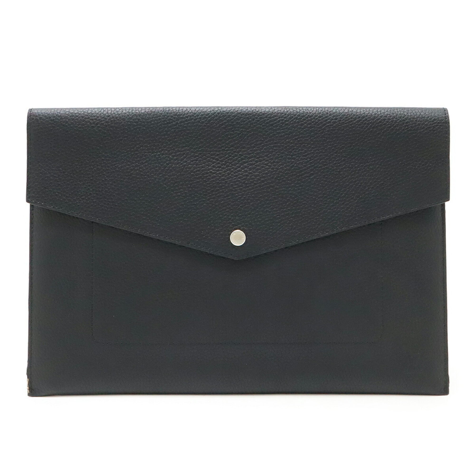 Louis Vuitton Noir Leather Clutch Bag Pochette (Pre-Owned)