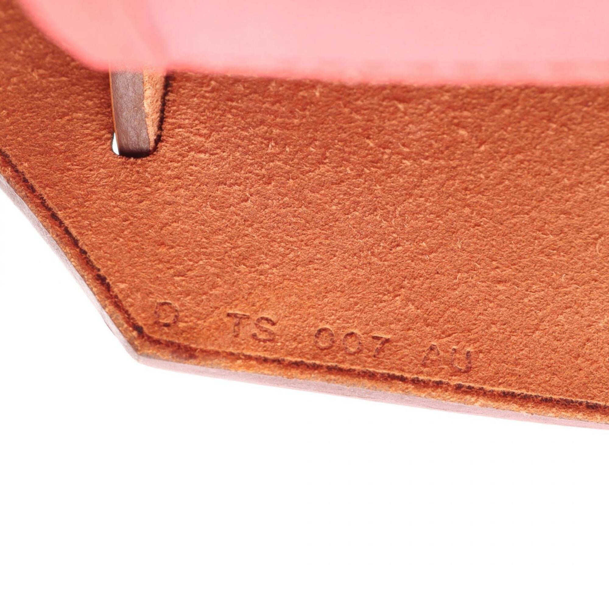 Hermes Brown Red Color Rose Jaipur Canvas Leather Handbag (Pre-Owned)