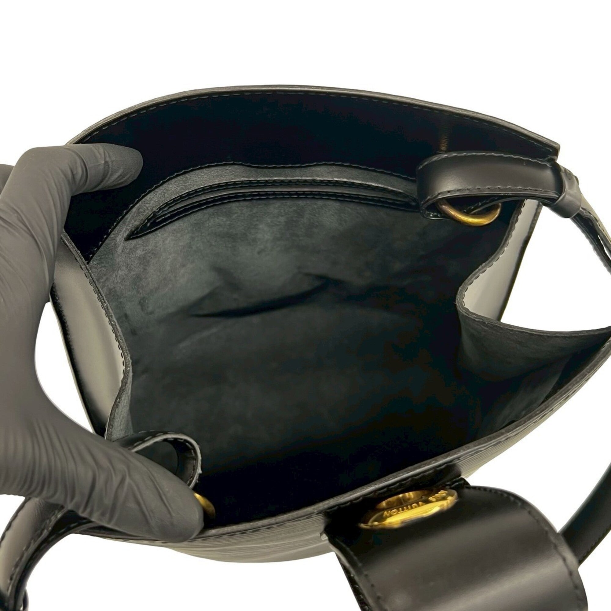 Louis Vuitton Black Leather Shoulder Bag (Pre-Owned)