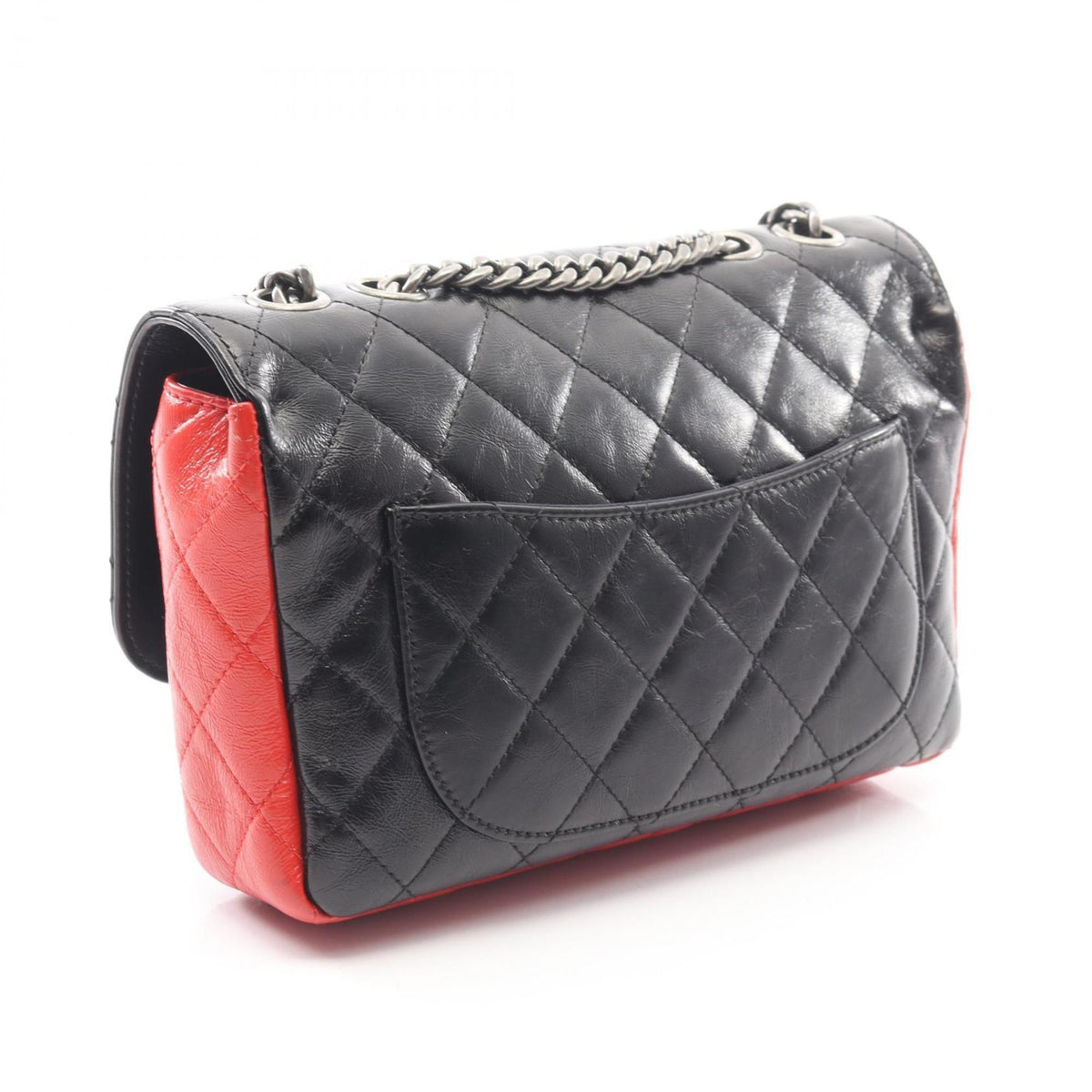 Chanel Black Navy Red Color Leather Shoulder Bag (Pre-Owned)