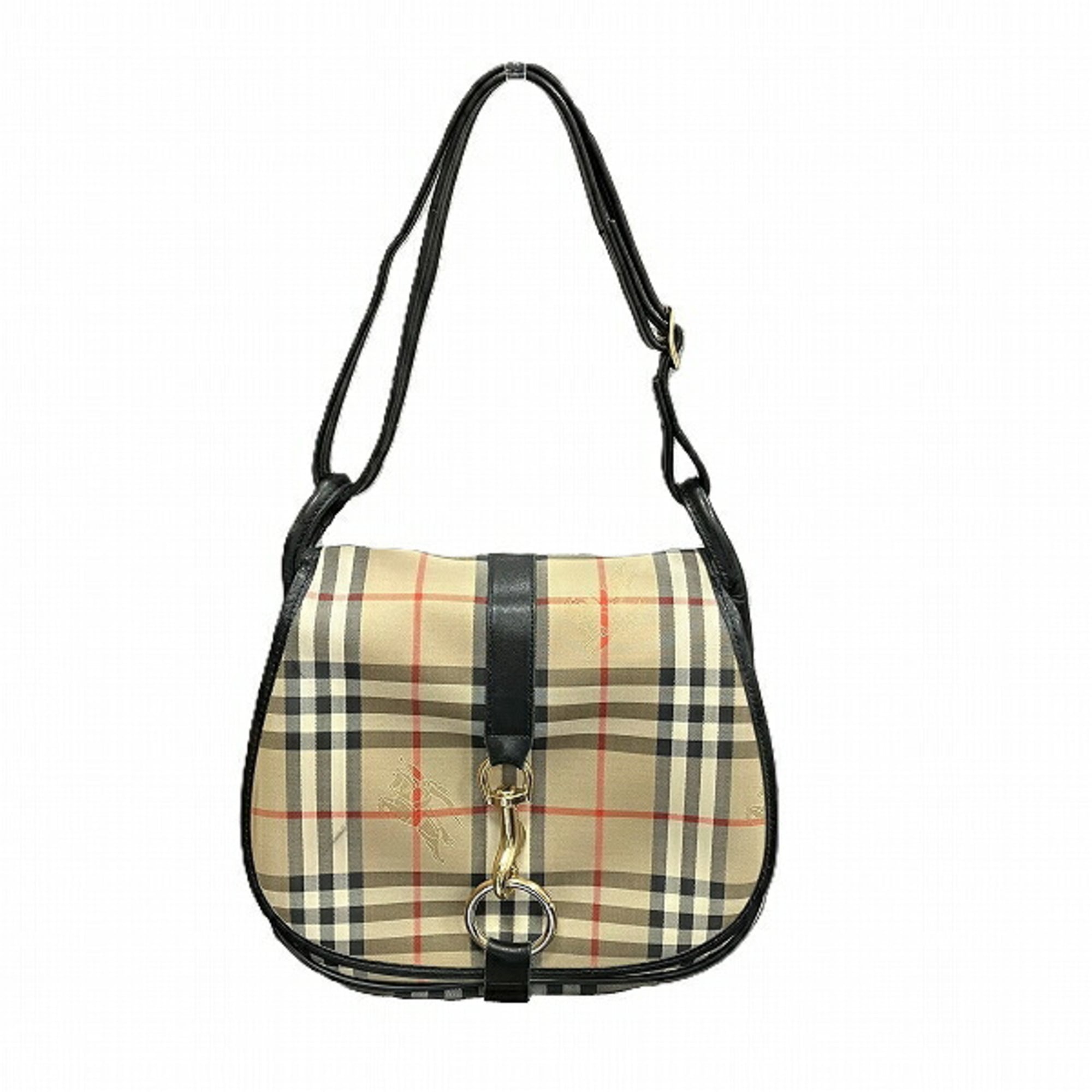 Burberry Beige Canvas Handbag Shoulder Bag (Pre-Owned)