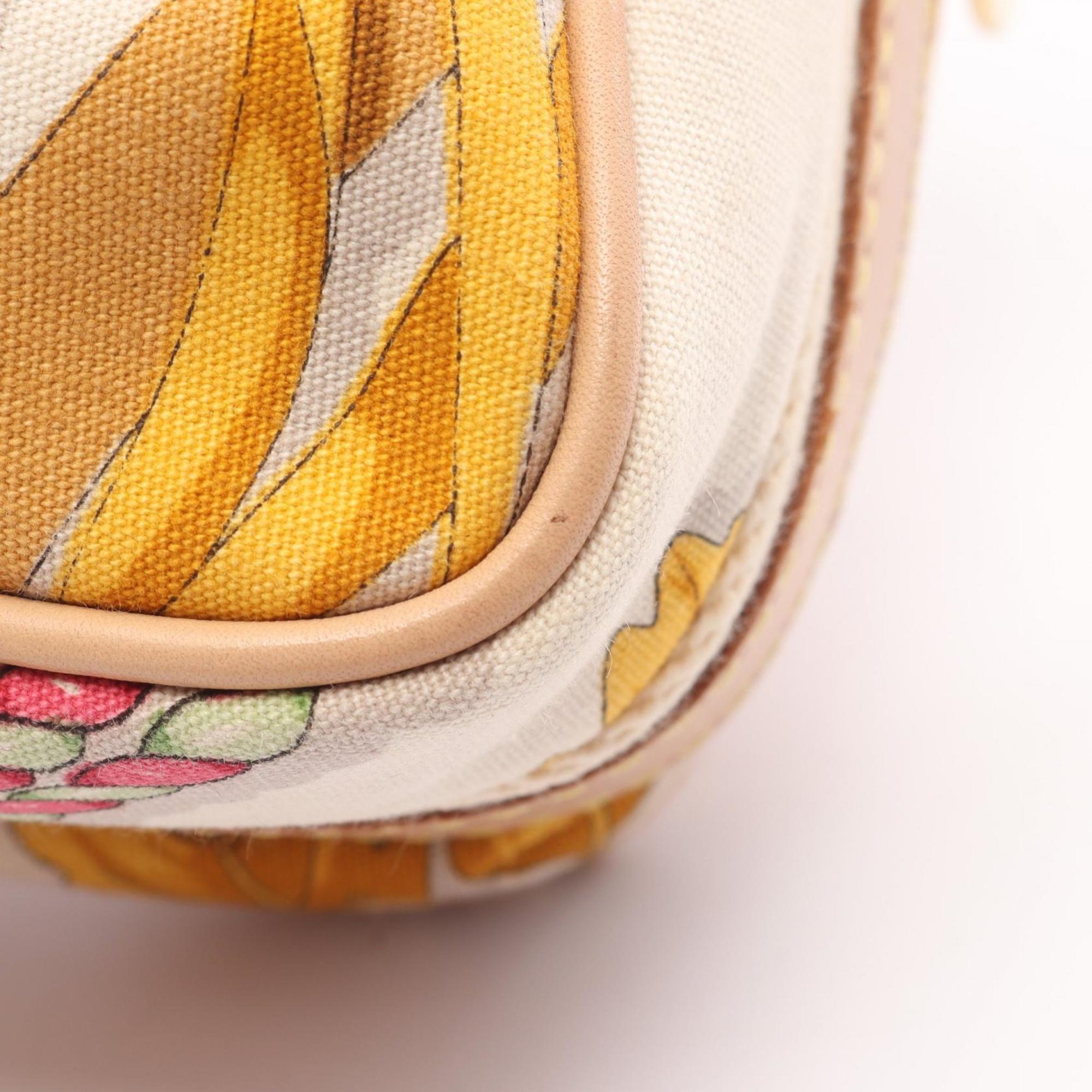 Loewe Multi-Color White Canvas Leather Shoulder Bag (Pre-Owned)