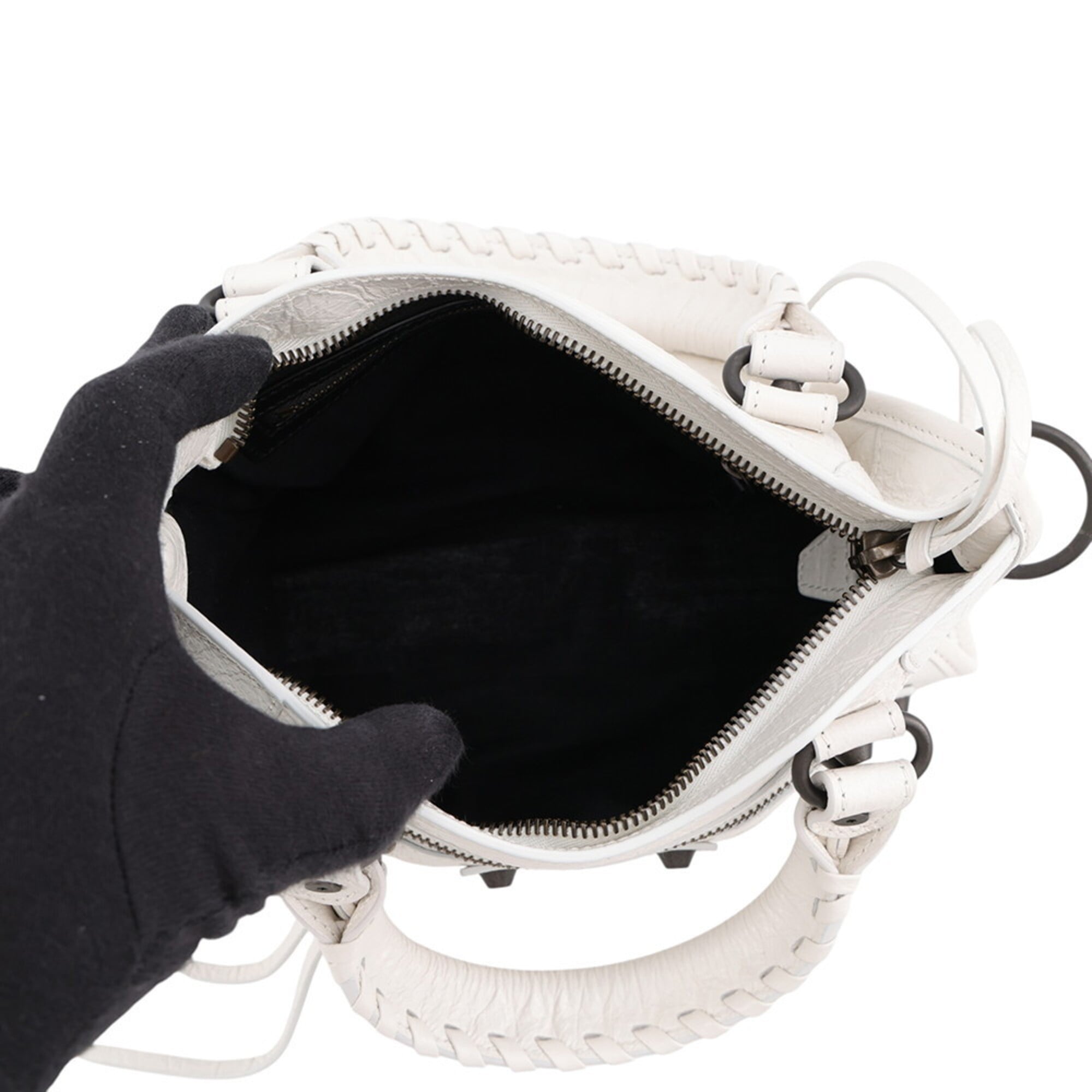 Balenciaga White Leather Handbag Shoulder Bag (Pre-Owned)