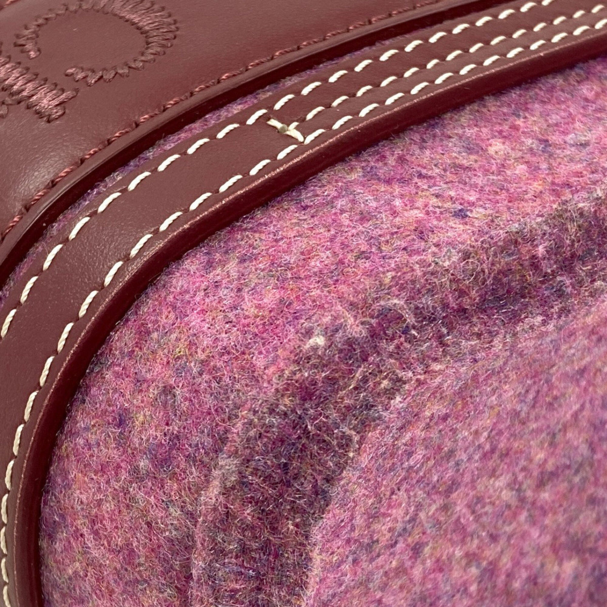 Chloé Bordeaux Pink Felt Leather Handbag (Pre-Owned)