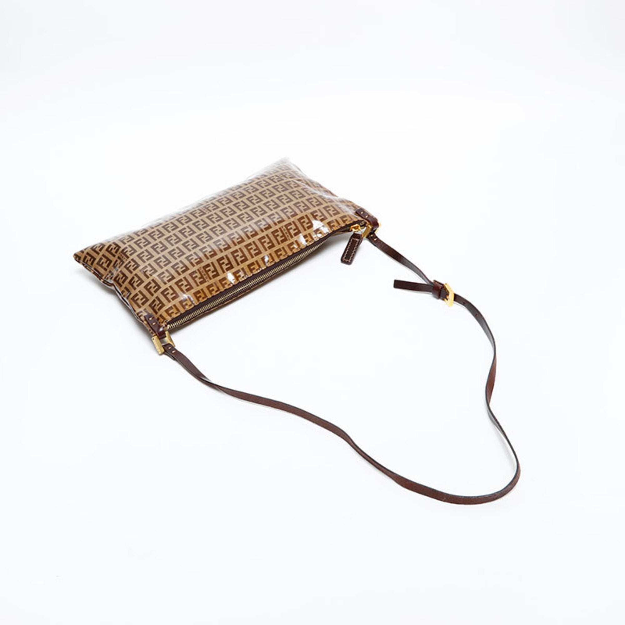 Fendi Zucchino Brown Pvc Shoulder Bag (Pre-Owned)